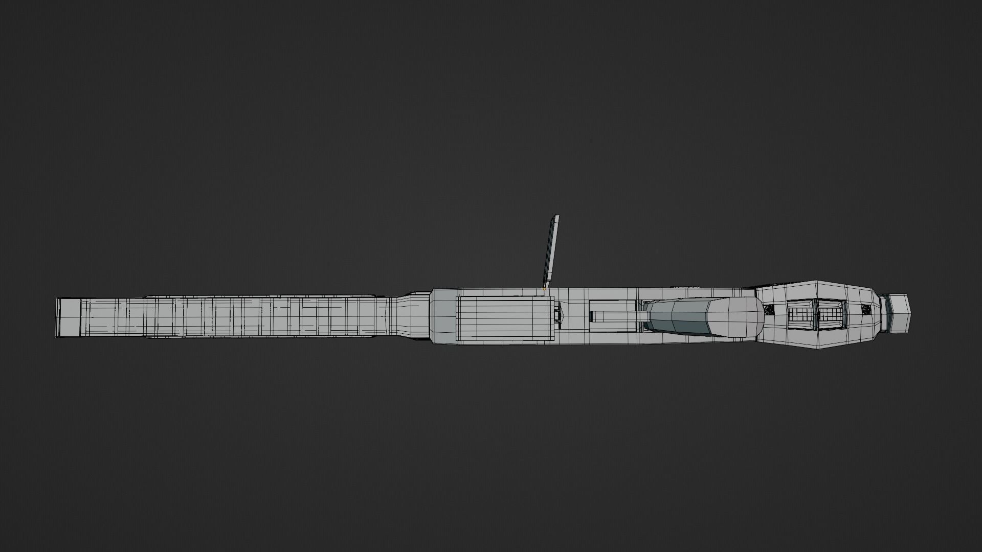Railgun gun with stripes 3D model_36