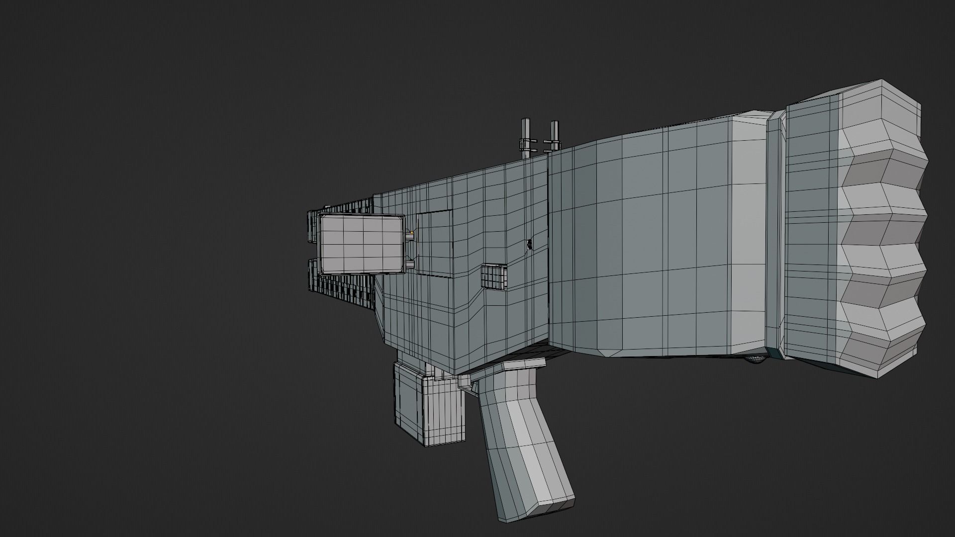 Railgun gun with stripes 3D model_38