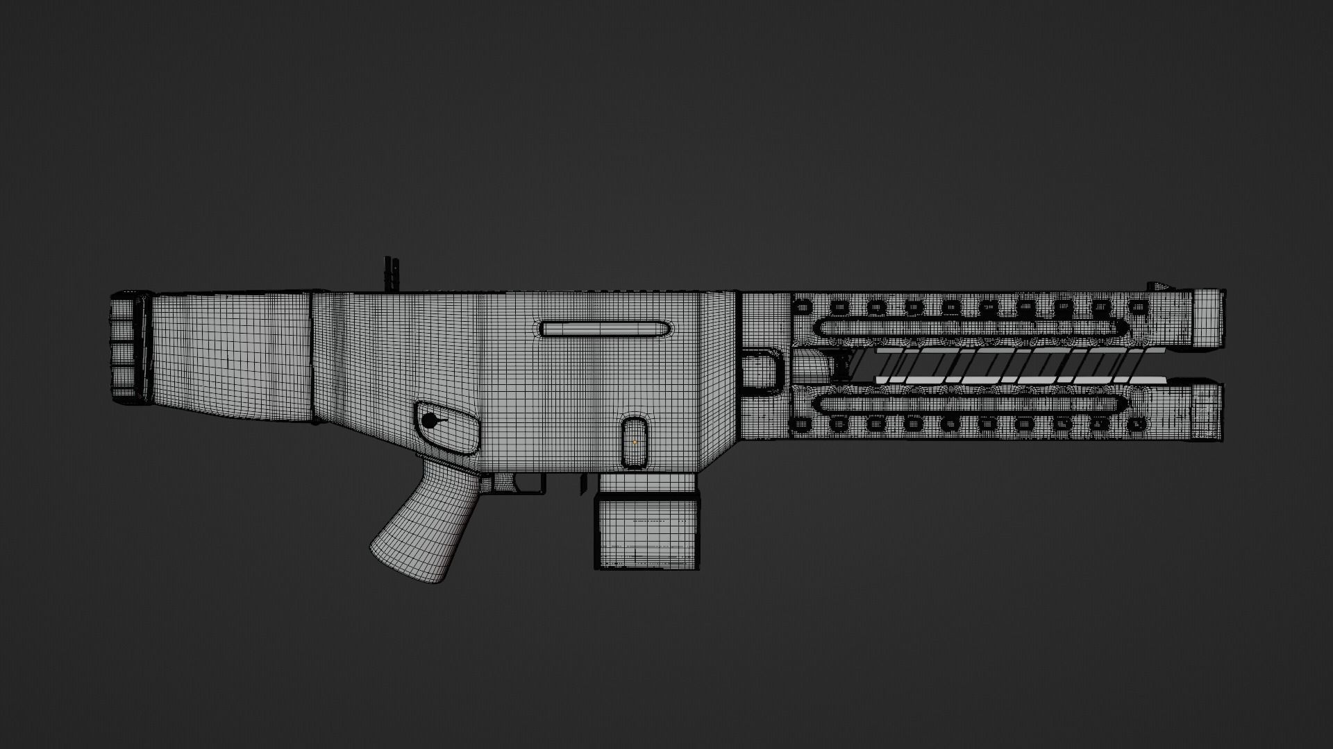 Railgun gun with stripes 3D model_28