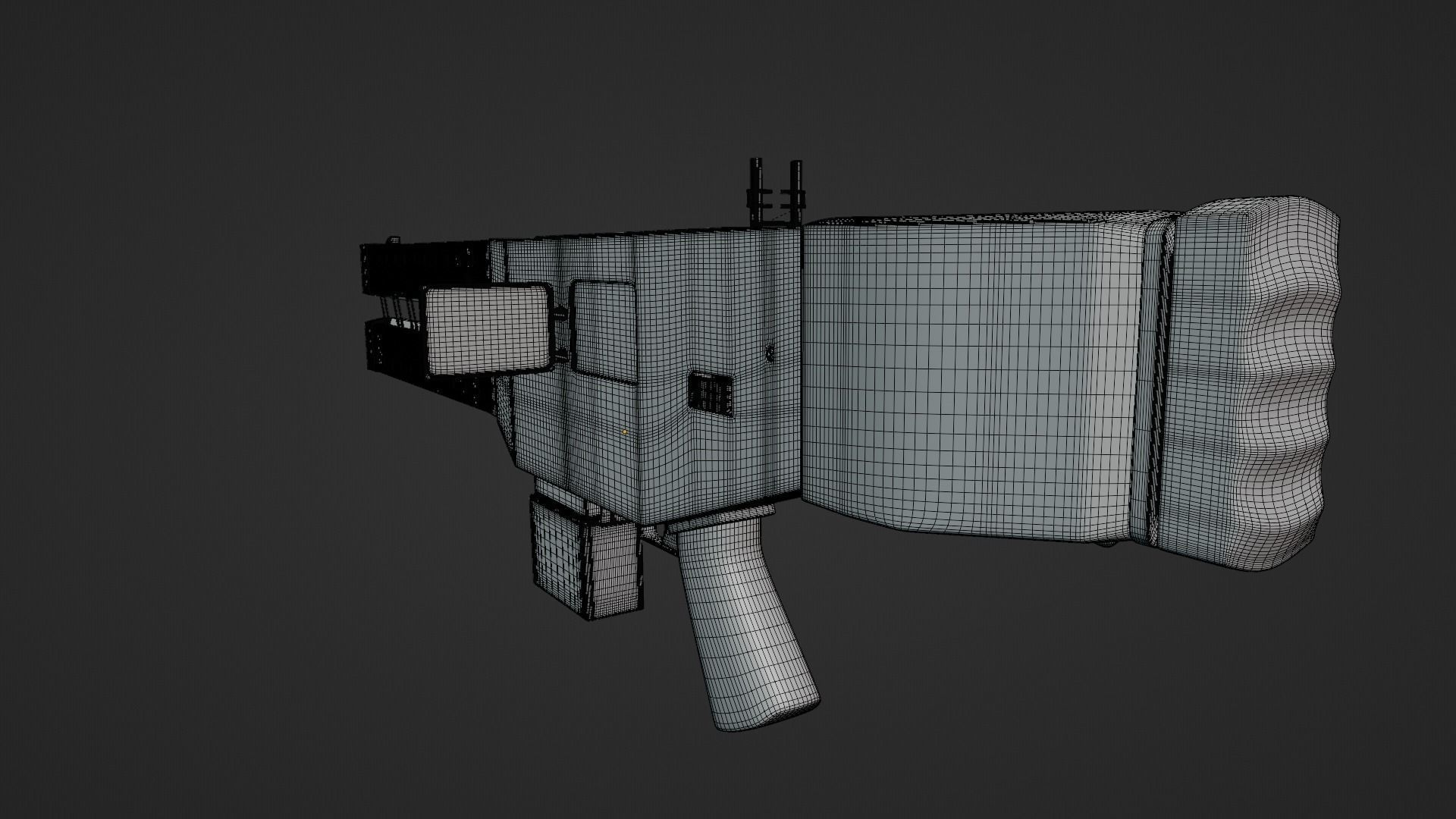Railgun gun with stripes 3D model_30