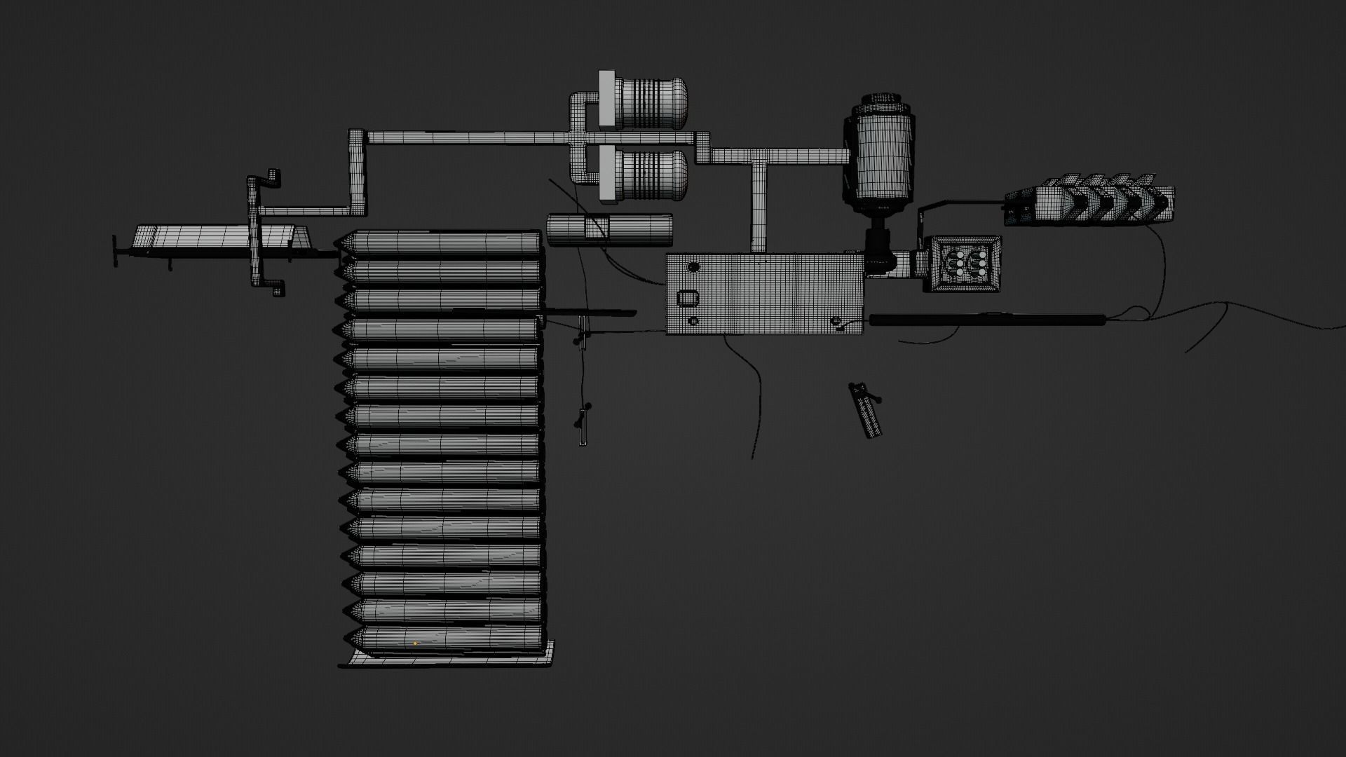 Railgun gun with stripes 3D model_40