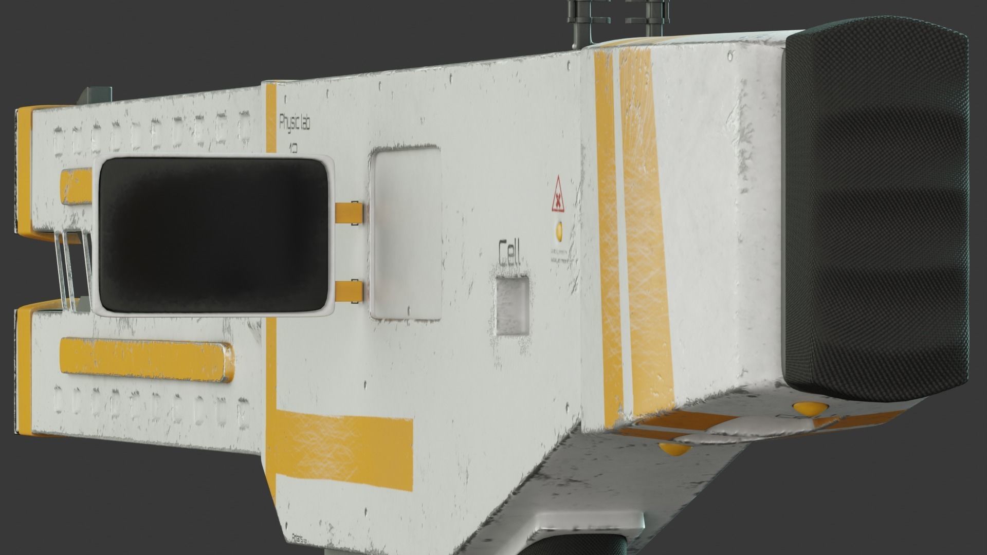 Railgun gun with stripes 3D model_15