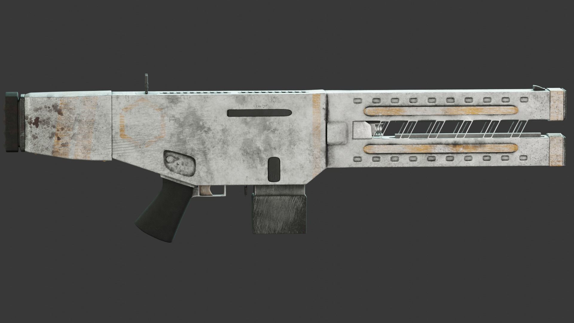 Railgun gun with stripes 3D model_11