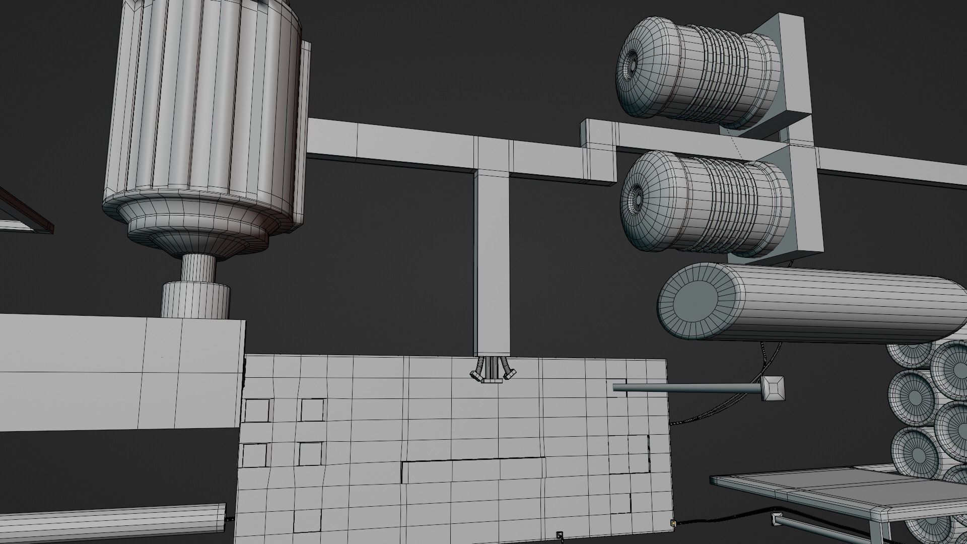 Railgun gun with stripes 3D model_45
