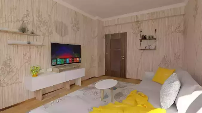 Living Room Interior Scene for 3Dmax Vray