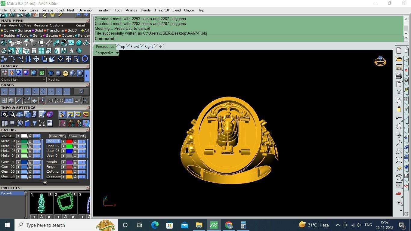 Balaji ring 3D print model_6