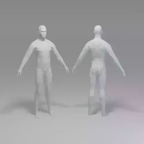 Low poly Male Base Mesh Character with 3118 Verts Low-poly 3D model