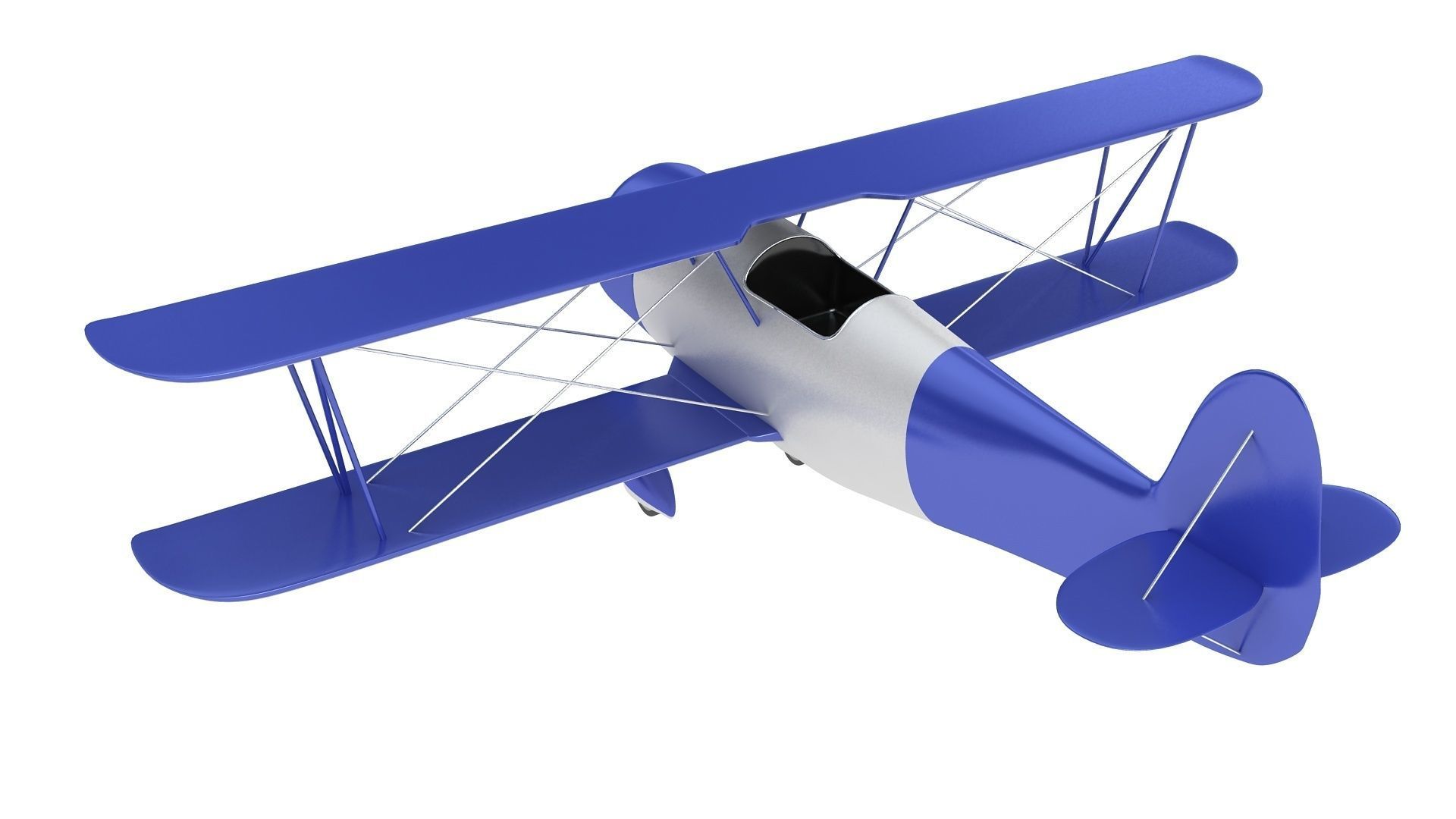Biplane vintage 3D model_2