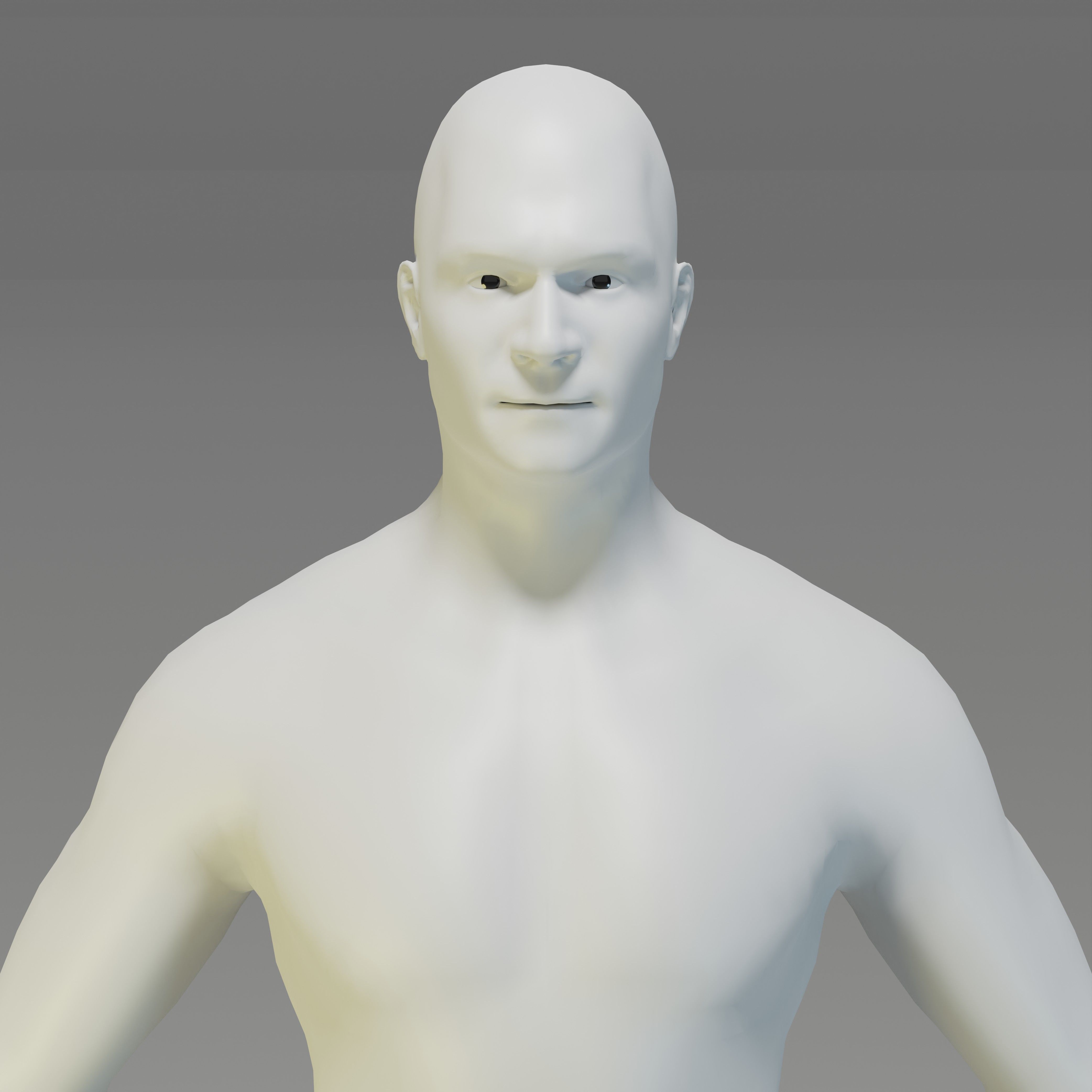 Mid Low Poly Male Character Base Mesh with 12862 Verts Low-poly 3D model_2