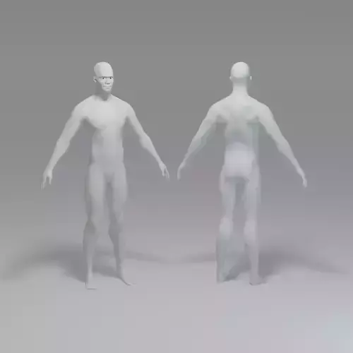 Mid Low Poly Male Character Base Mesh with 12862 Verts