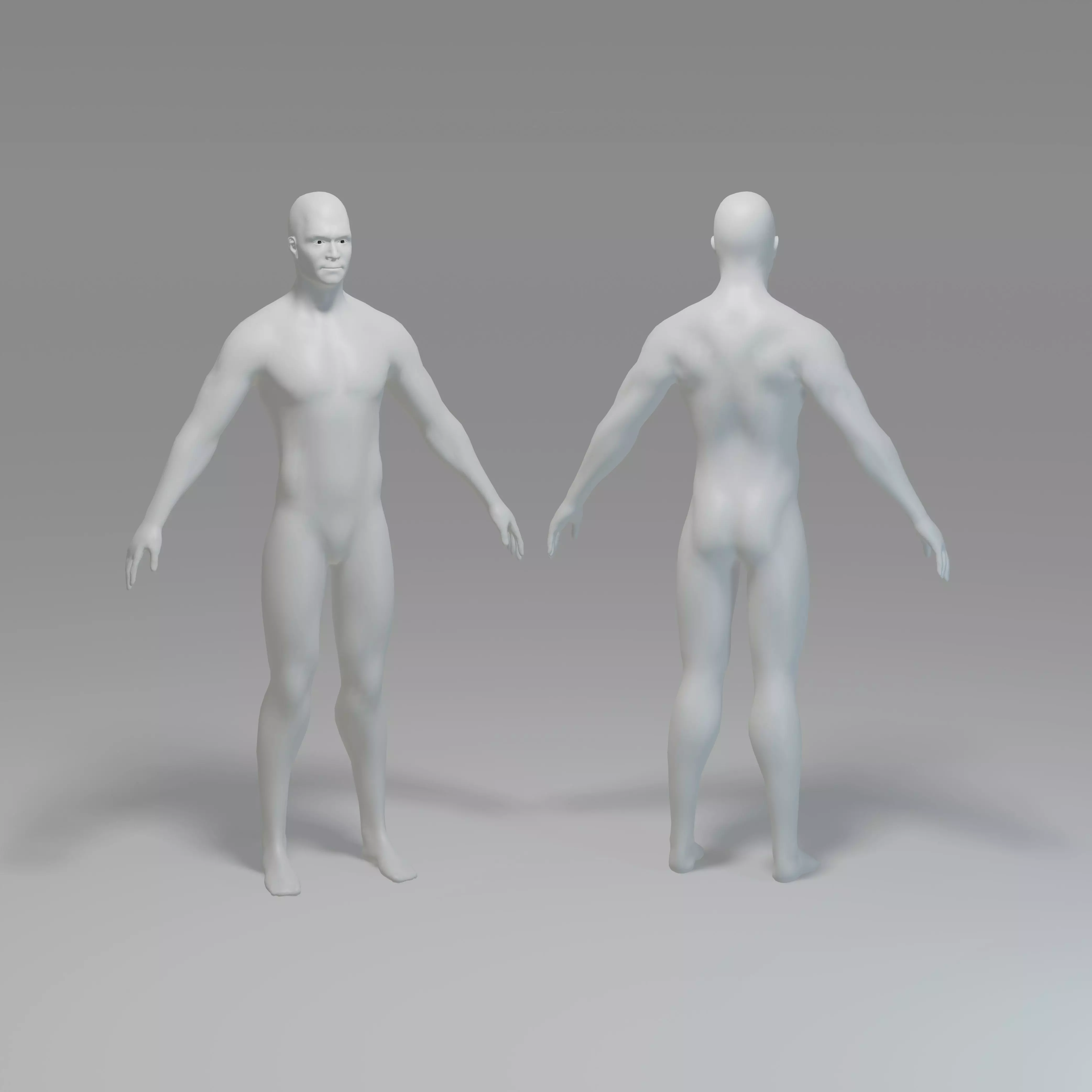Mid Low Poly Male Character Base Mesh with 12862 Verts Low-poly 3D model_0