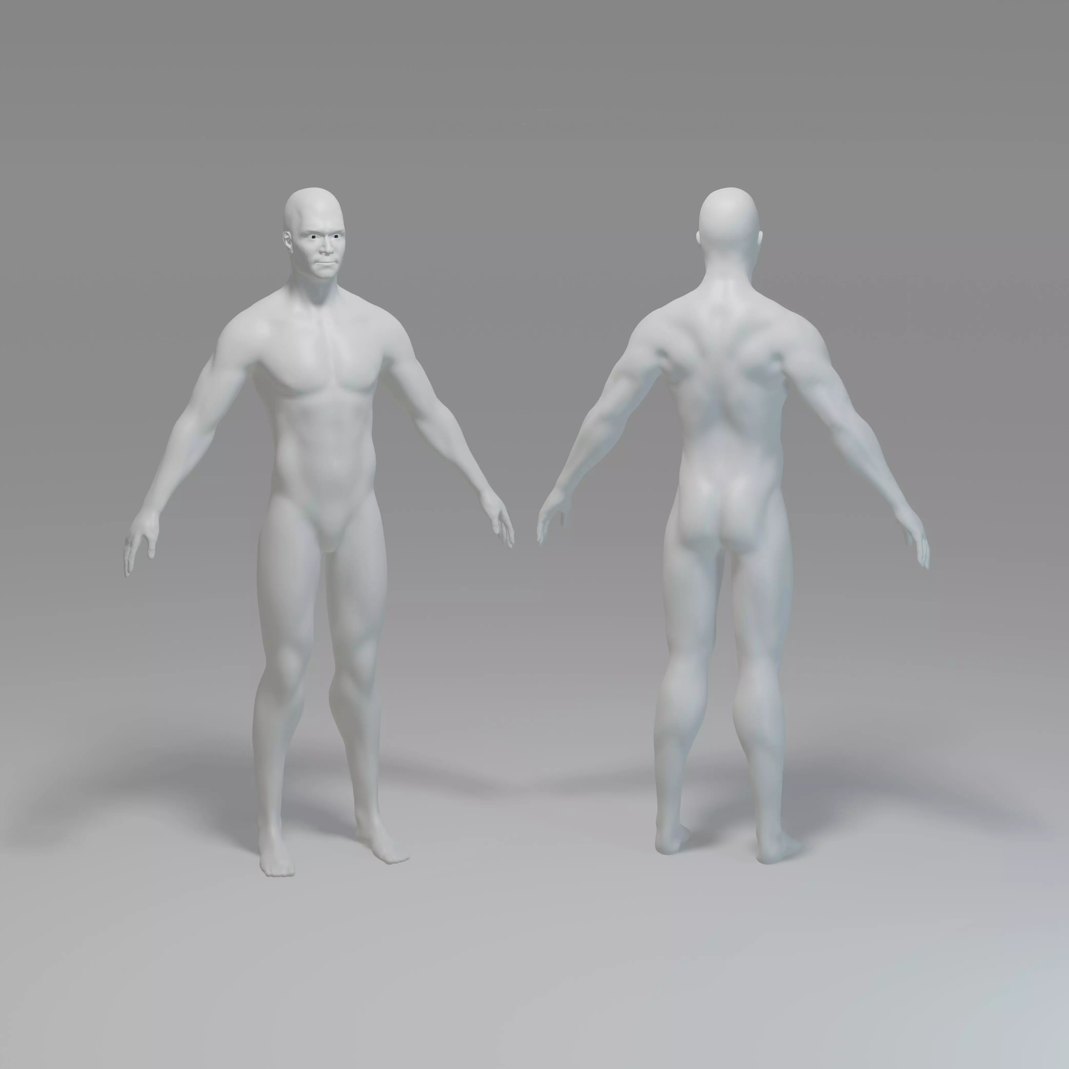 Mid Poly Male Character Base Mesh with 47974 Verts 3D model_0