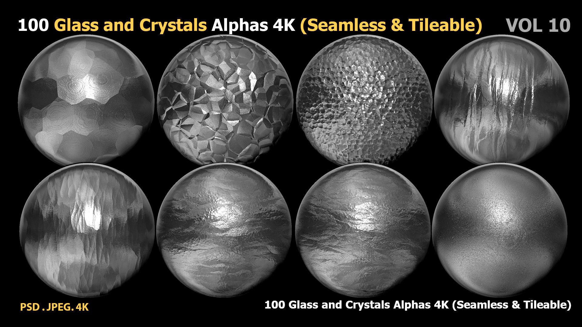 100 Glass and Crystals Alphas Seamless Tileable VOL 10 Texture_13