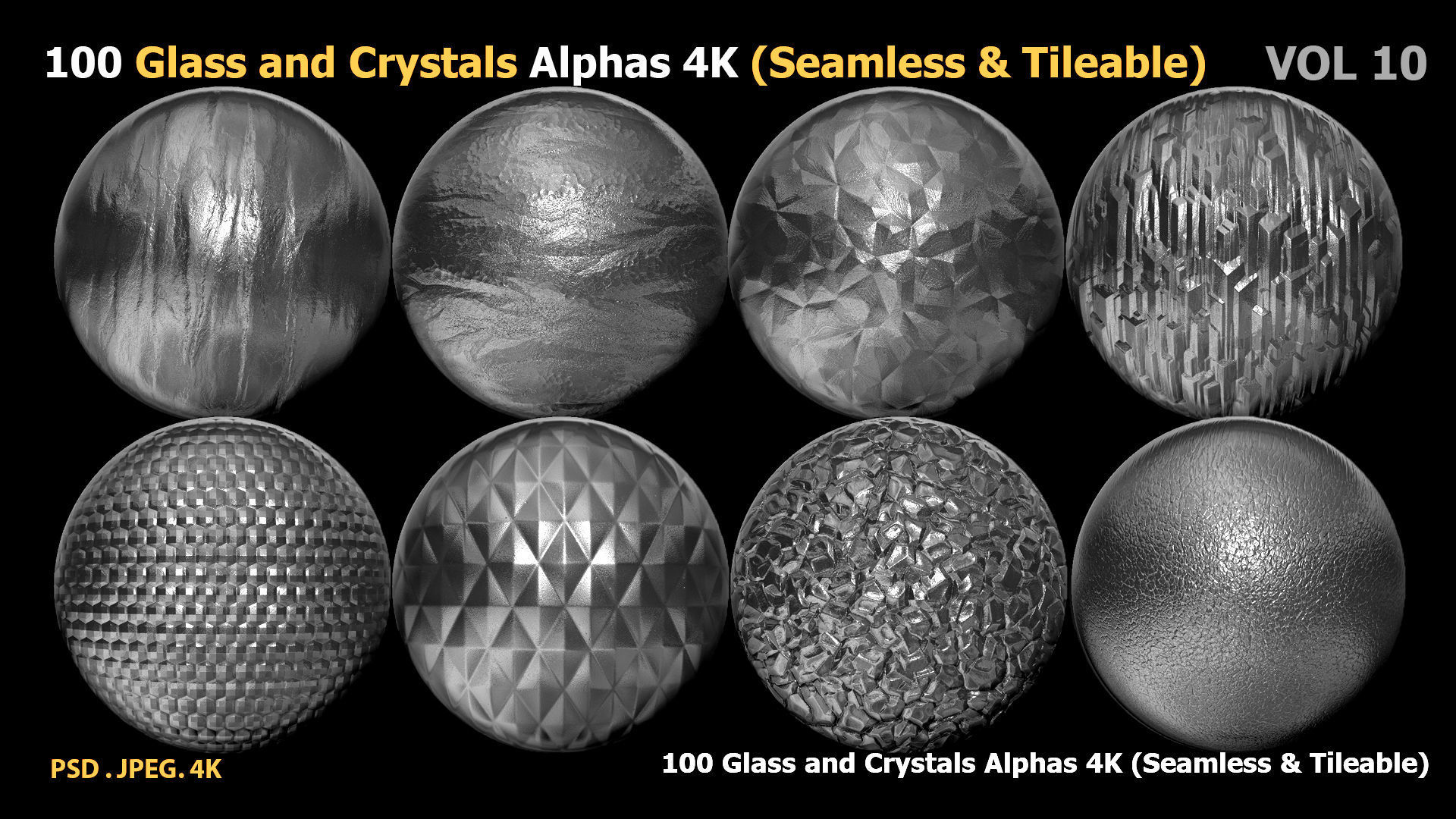 100 Glass and Crystals Alphas Seamless Tileable VOL 10 Texture_19