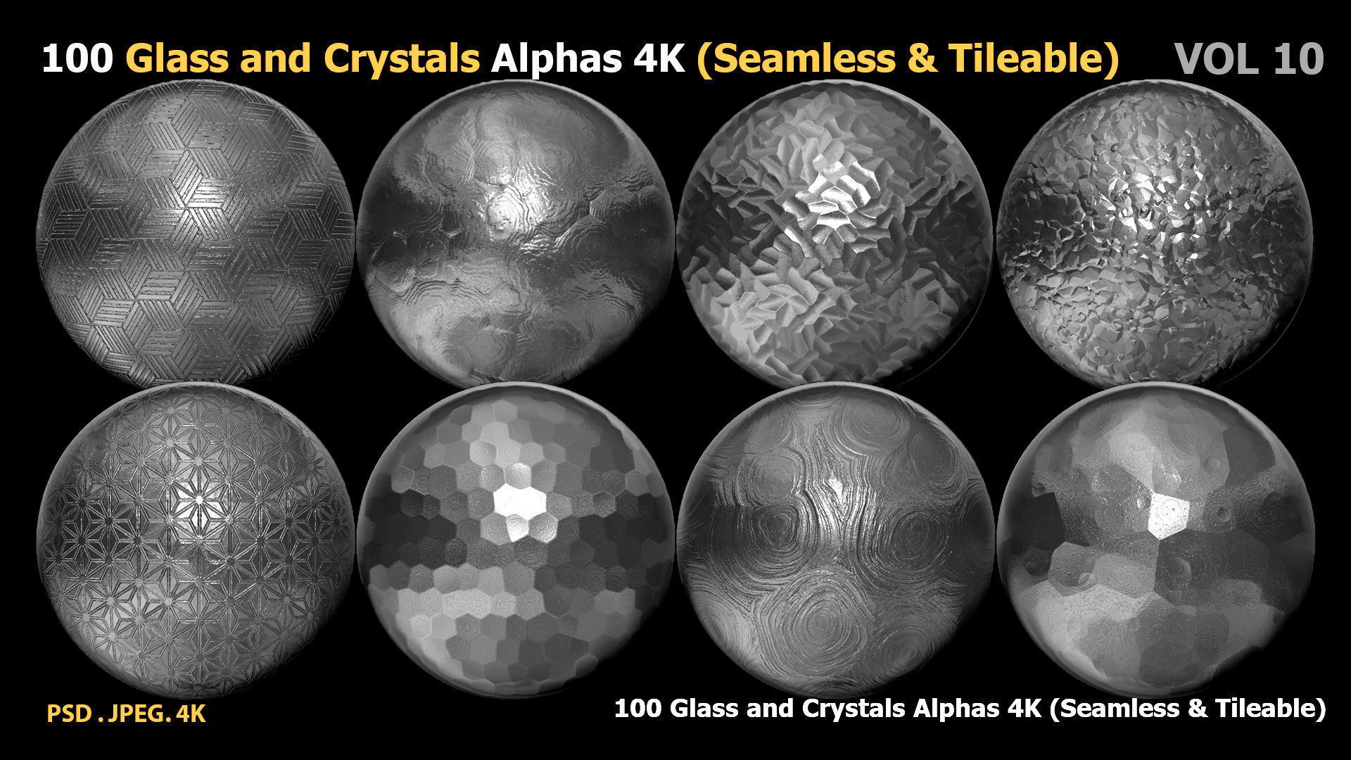 100 Glass and Crystals Alphas Seamless Tileable VOL 10 Texture_10
