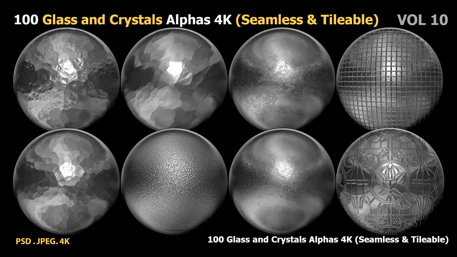 100 Glass and Crystals Alphas Seamless Tileable VOL 10 Texture_5
