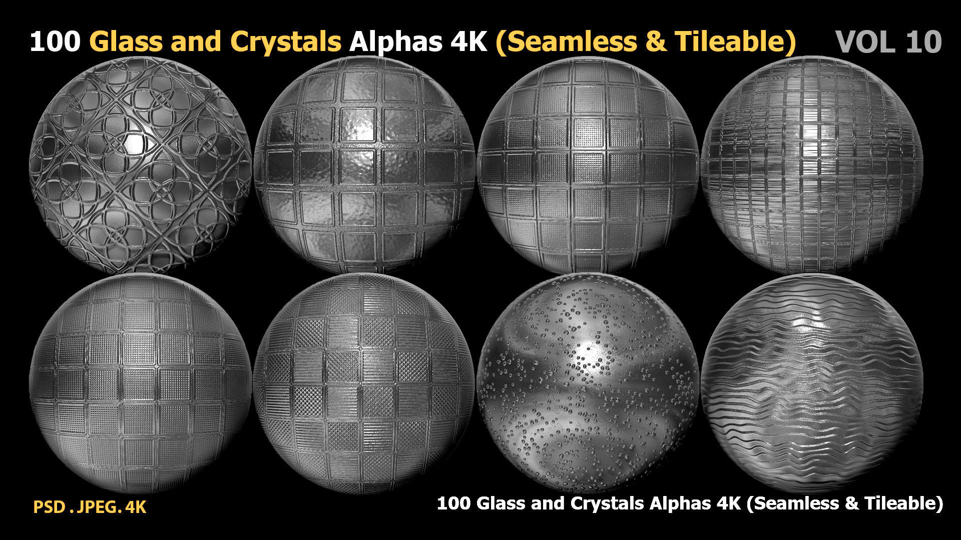 100 Glass and Crystals Alphas Seamless Tileable VOL 10 Texture_21
