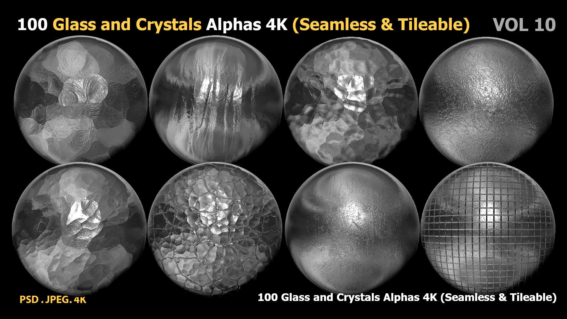 100 Glass and Crystals Alphas Seamless Tileable VOL 10 Texture_18