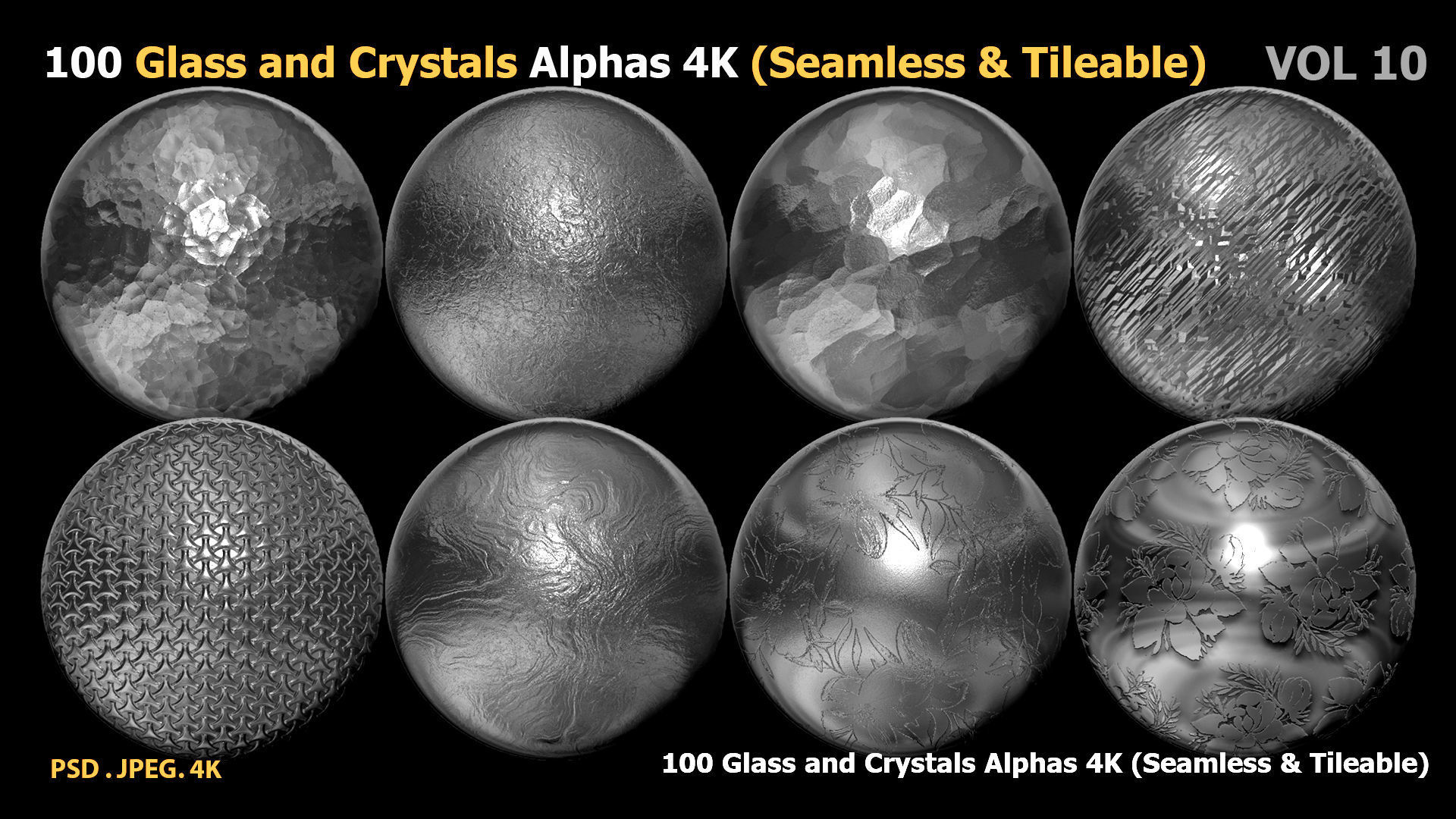 100 Glass and Crystals Alphas Seamless Tileable VOL 10 Texture_17