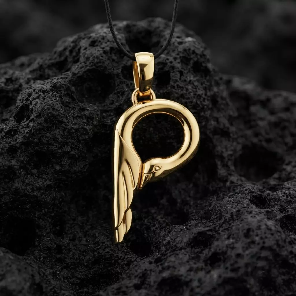 Bird Letter P Pendant 3D print model