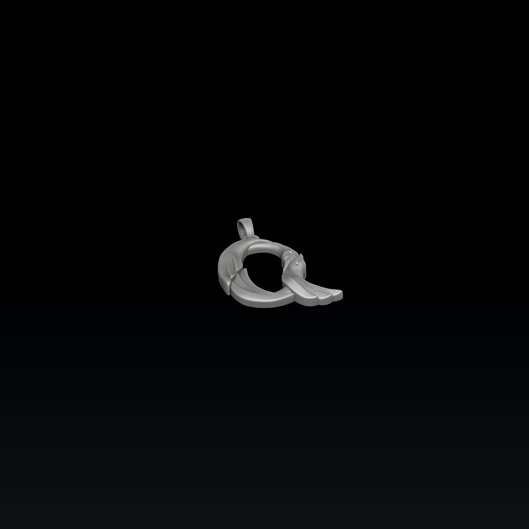 Bird Letter Q Pendant 3D print model_3