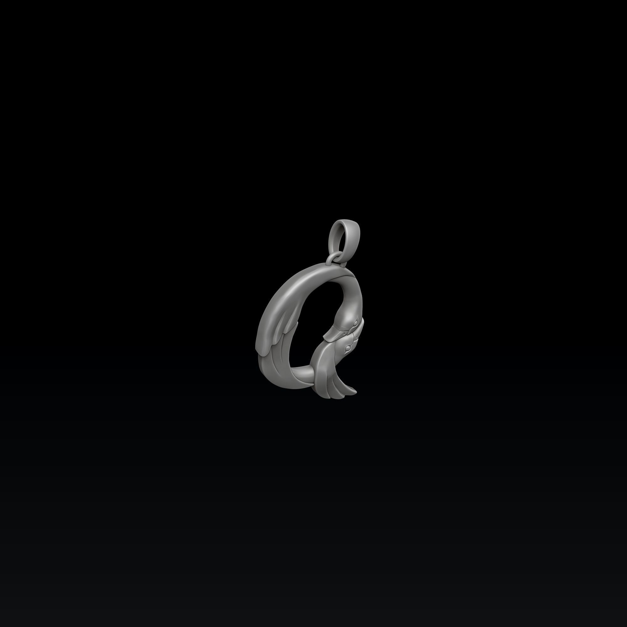 Bird Letter Q Pendant 3D print model_6