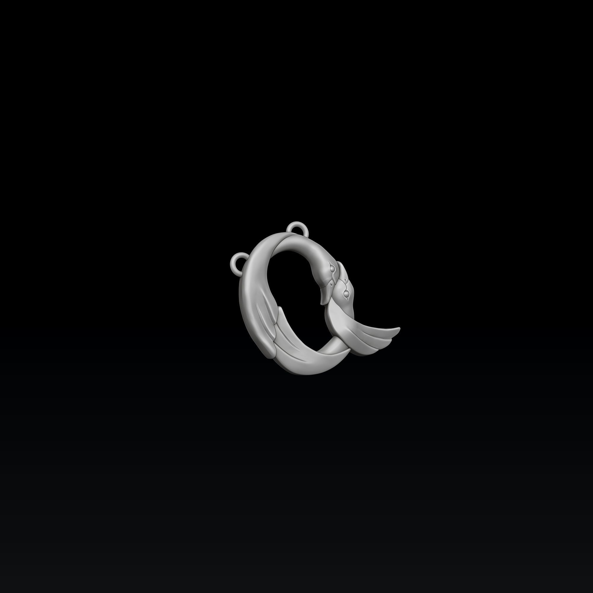 Bird Letter Q Pendant 3D print model_4