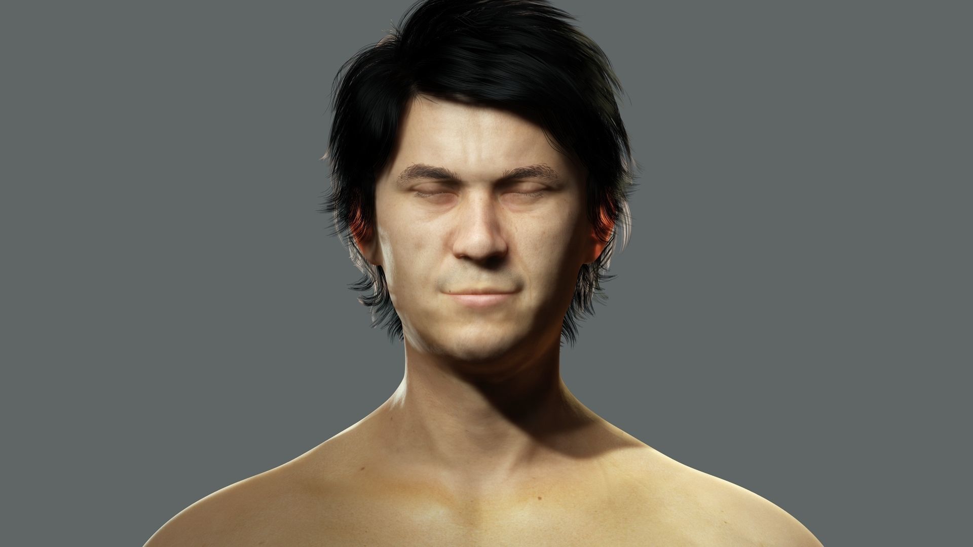 Asian Gangster Yakuza Low-poly 3D model_11