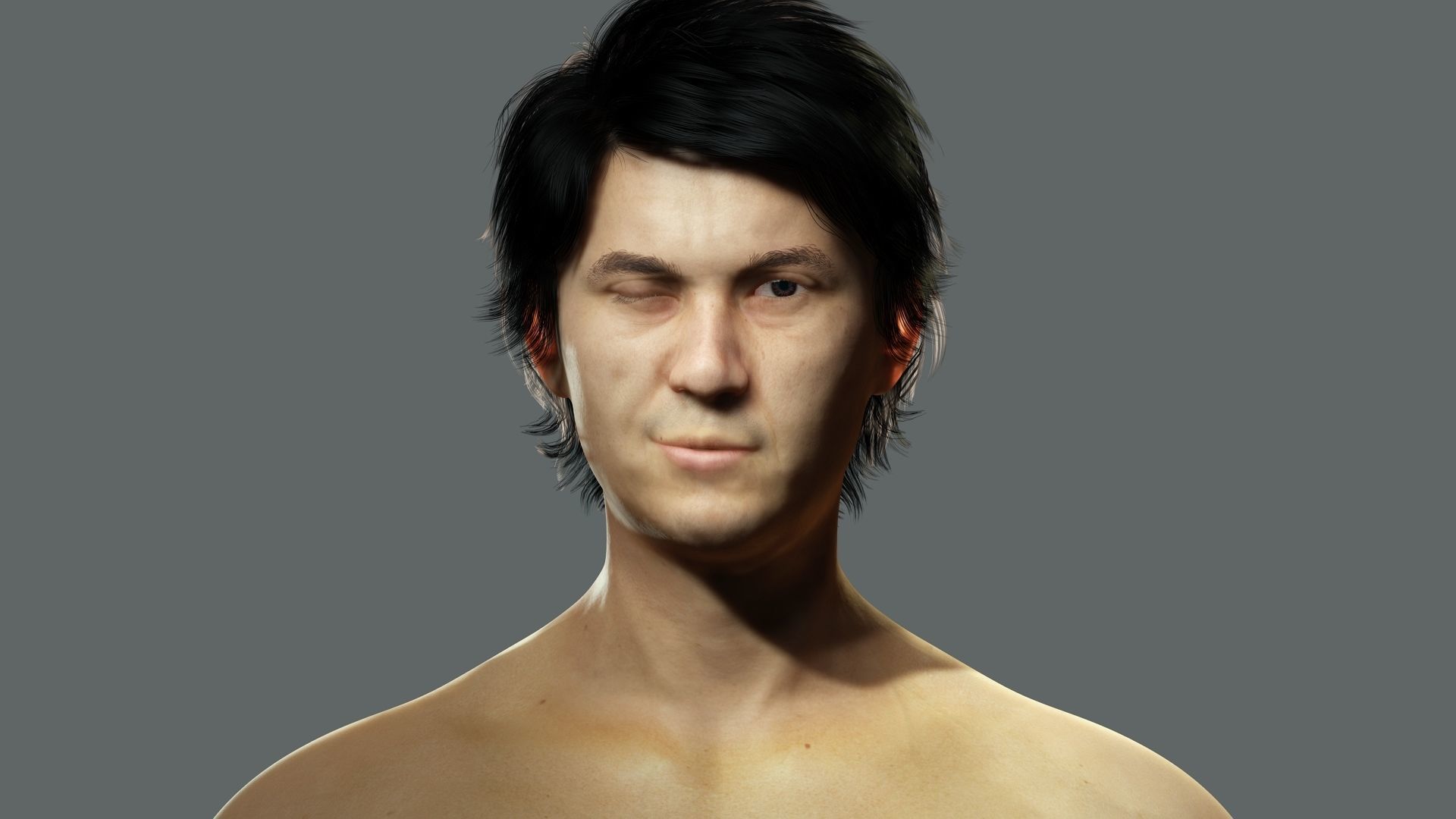 Asian Gangster Yakuza Low-poly 3D model_12