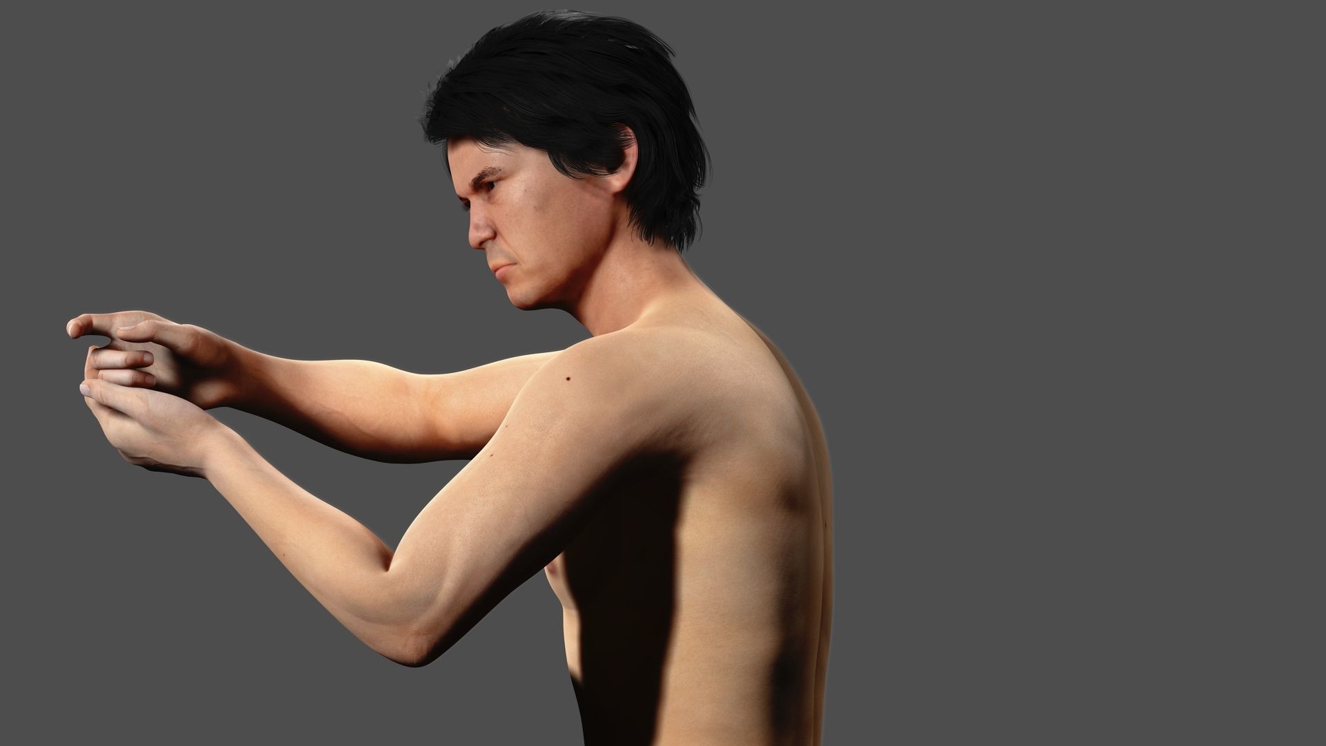 Asian Gangster Yakuza Low-poly 3D model_9