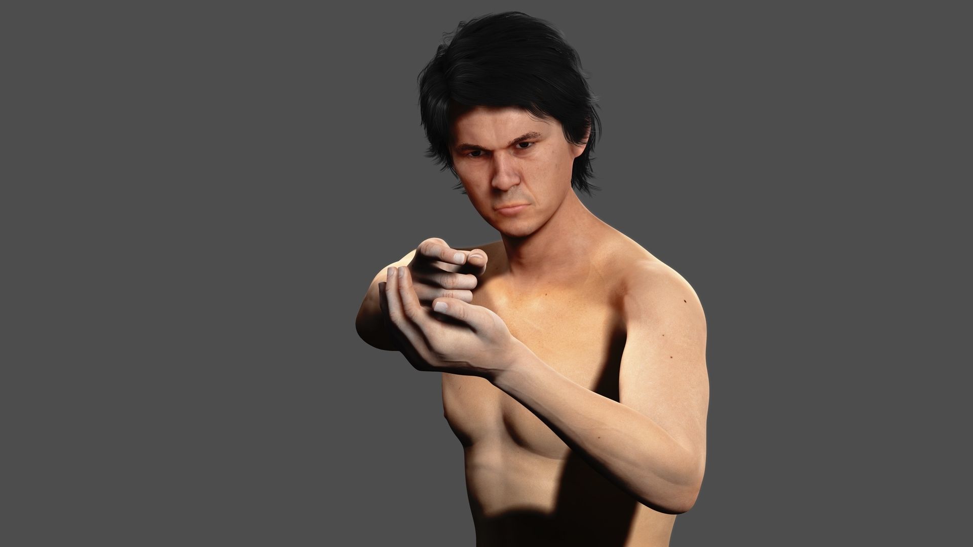 Asian Gangster Yakuza Low-poly 3D model_10