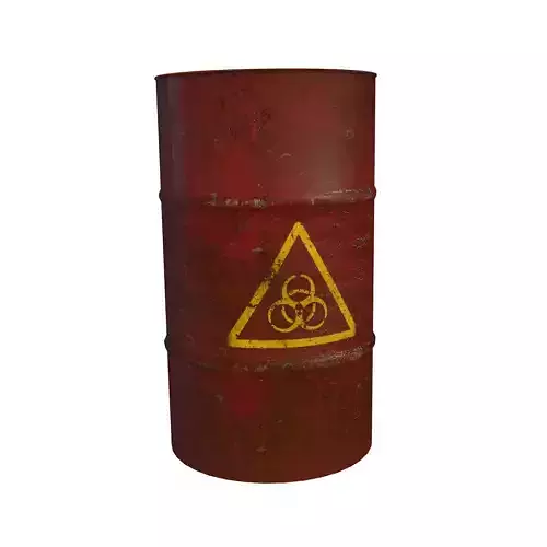 Old barrel of hazardous chemicals PBR low-poly game ready real