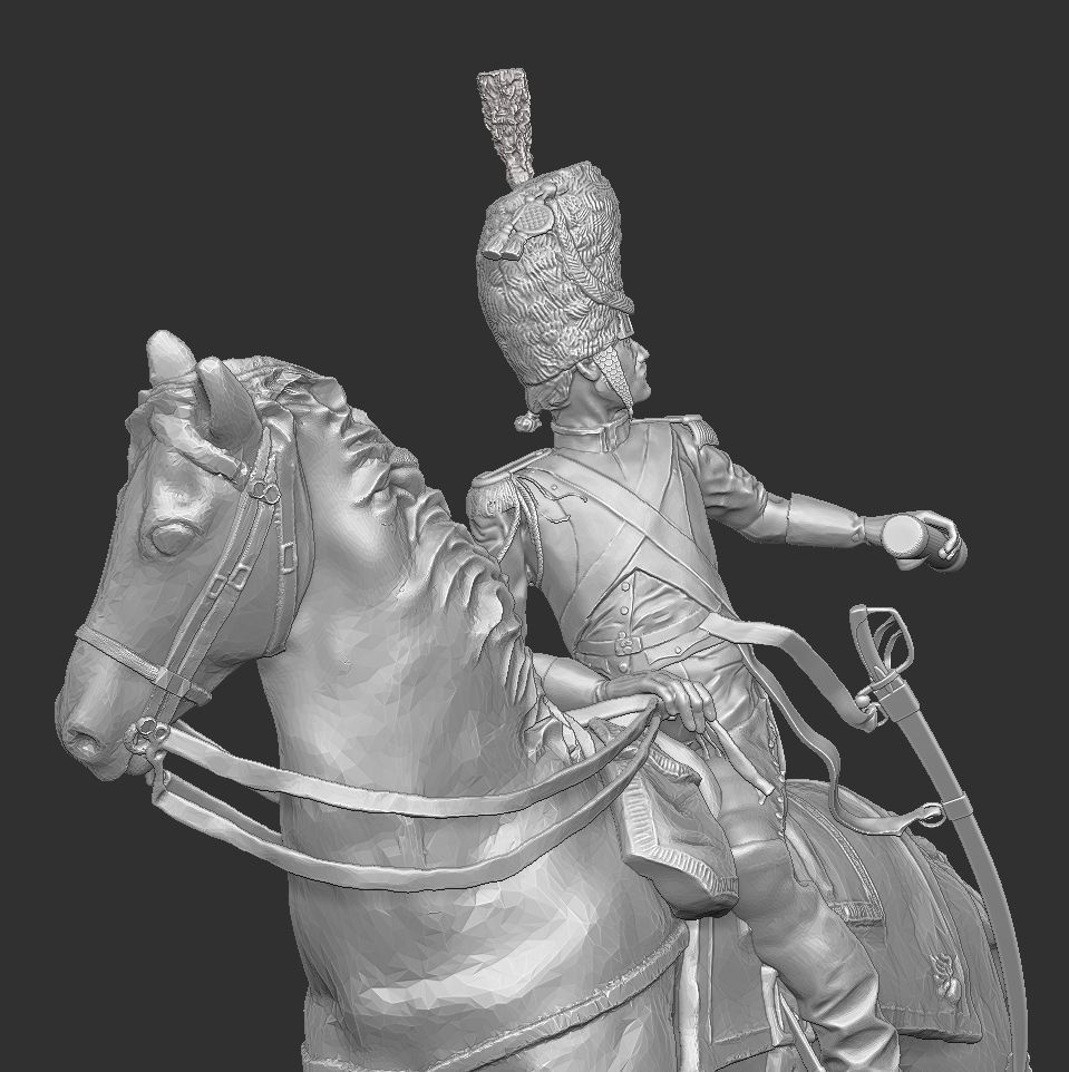 Napoleon cavalry officer 3D print model_7