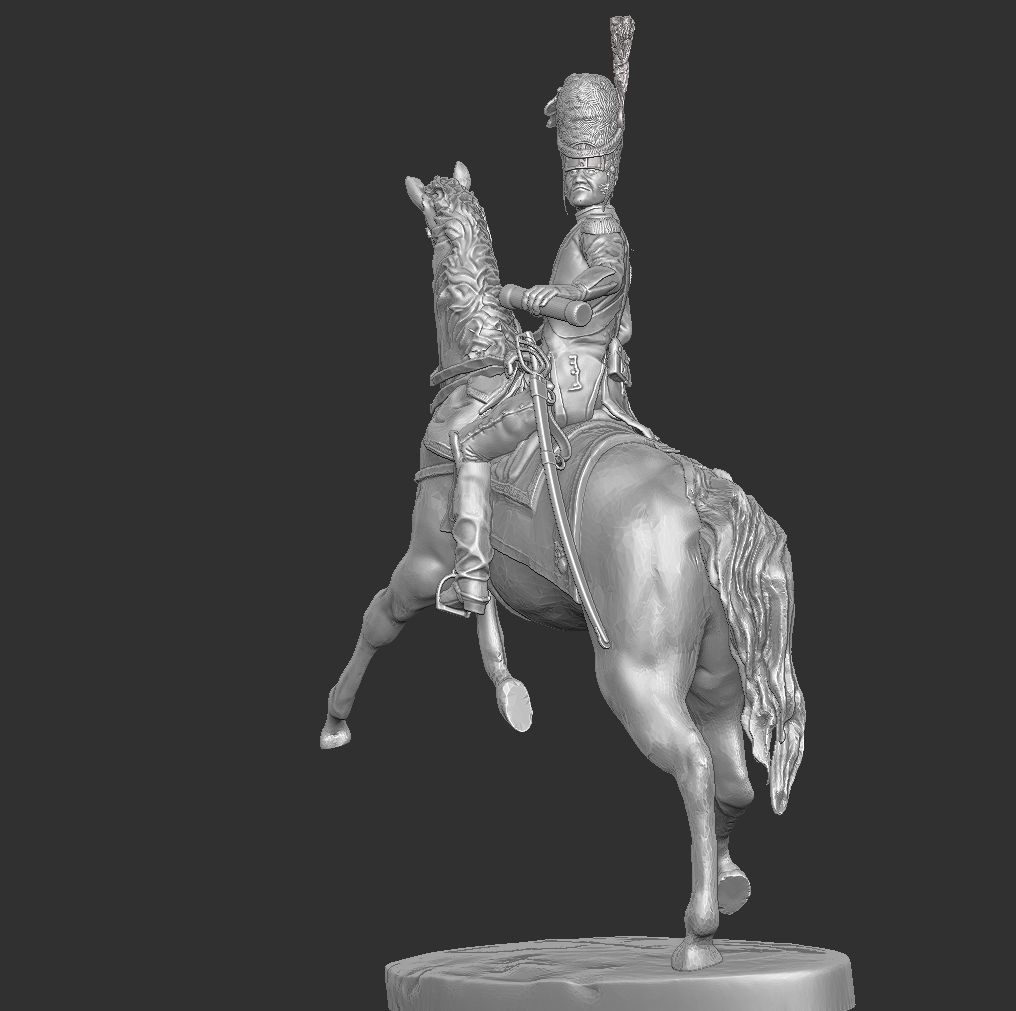 Napoleon cavalry officer 3D print model_4