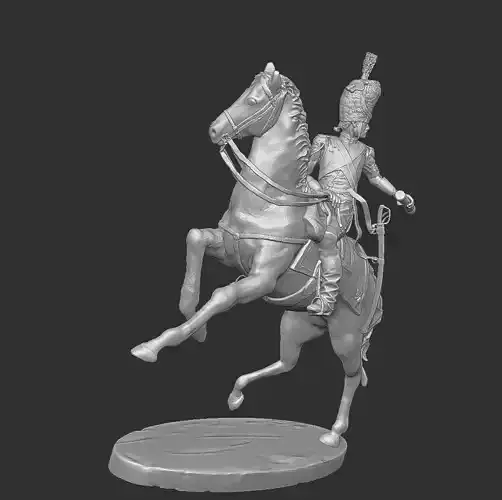Napoleon cavalry officer 3D print model