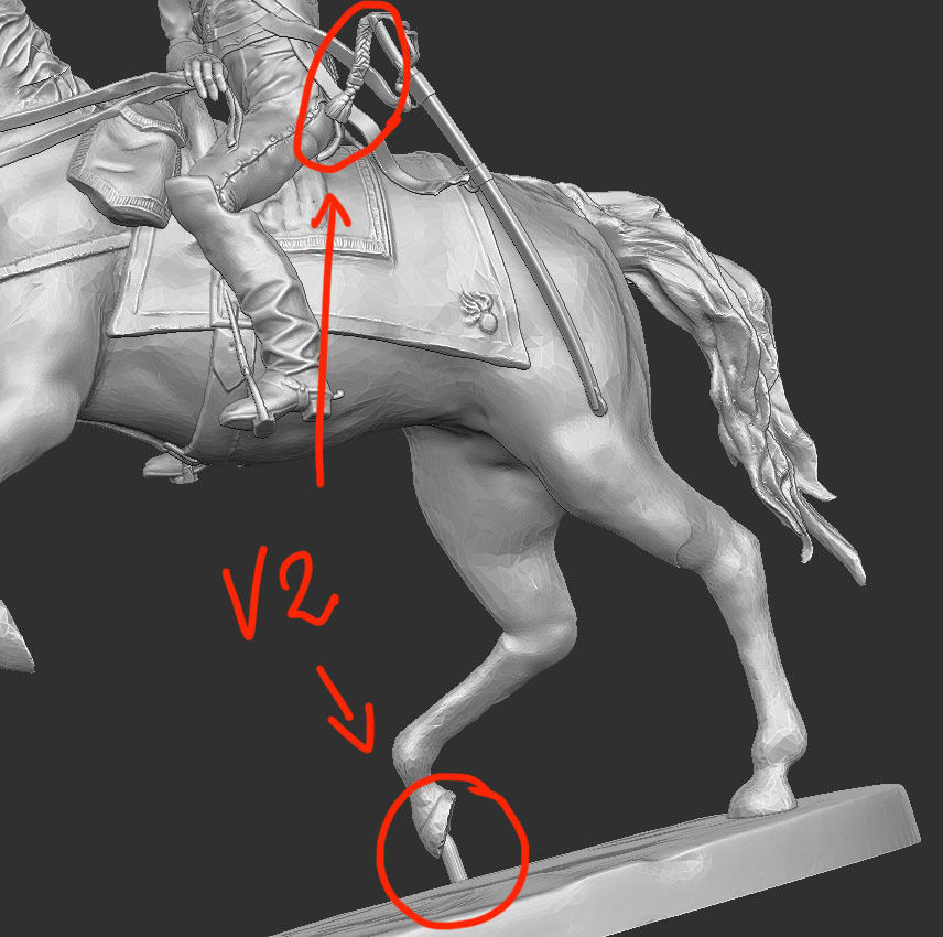 Napoleon cavalry officer 3D print model_3