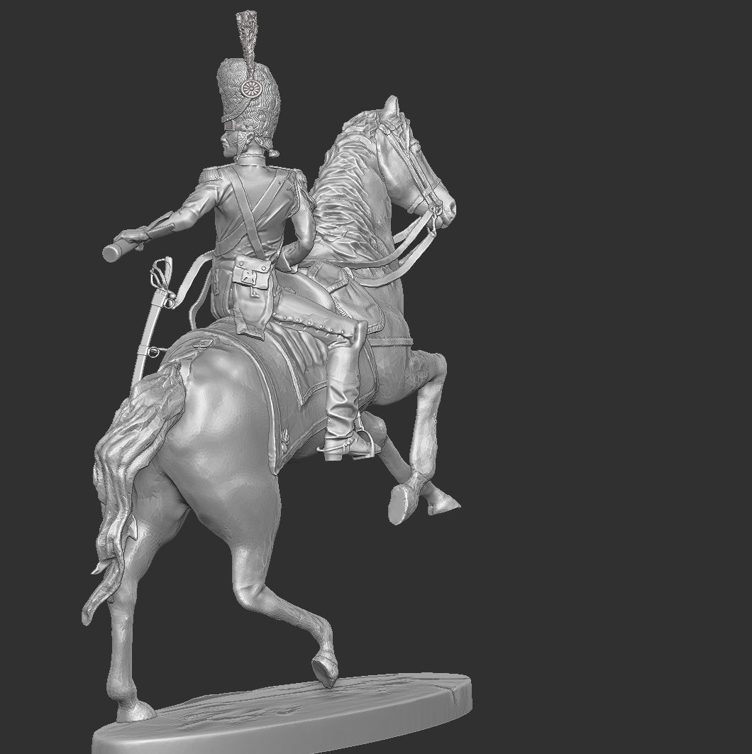 Napoleon cavalry officer 3D print model_5