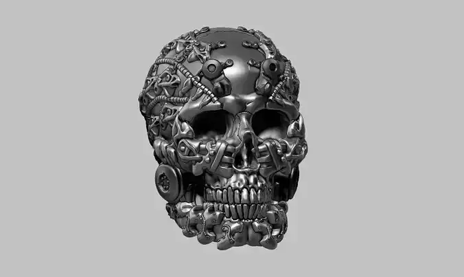 skull robot head a56