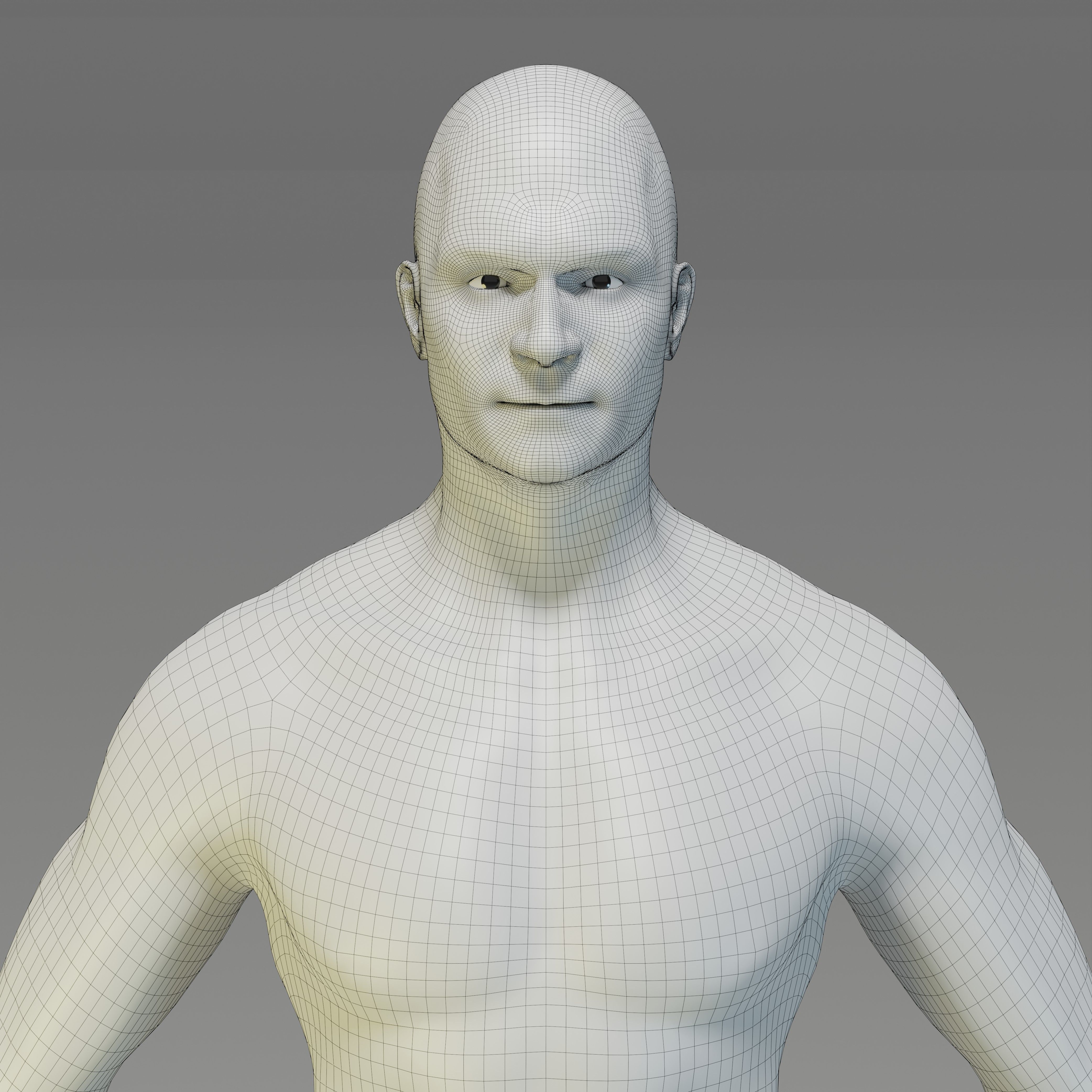 Male Character Base Mesh Collection Low-poly 3D model_21
