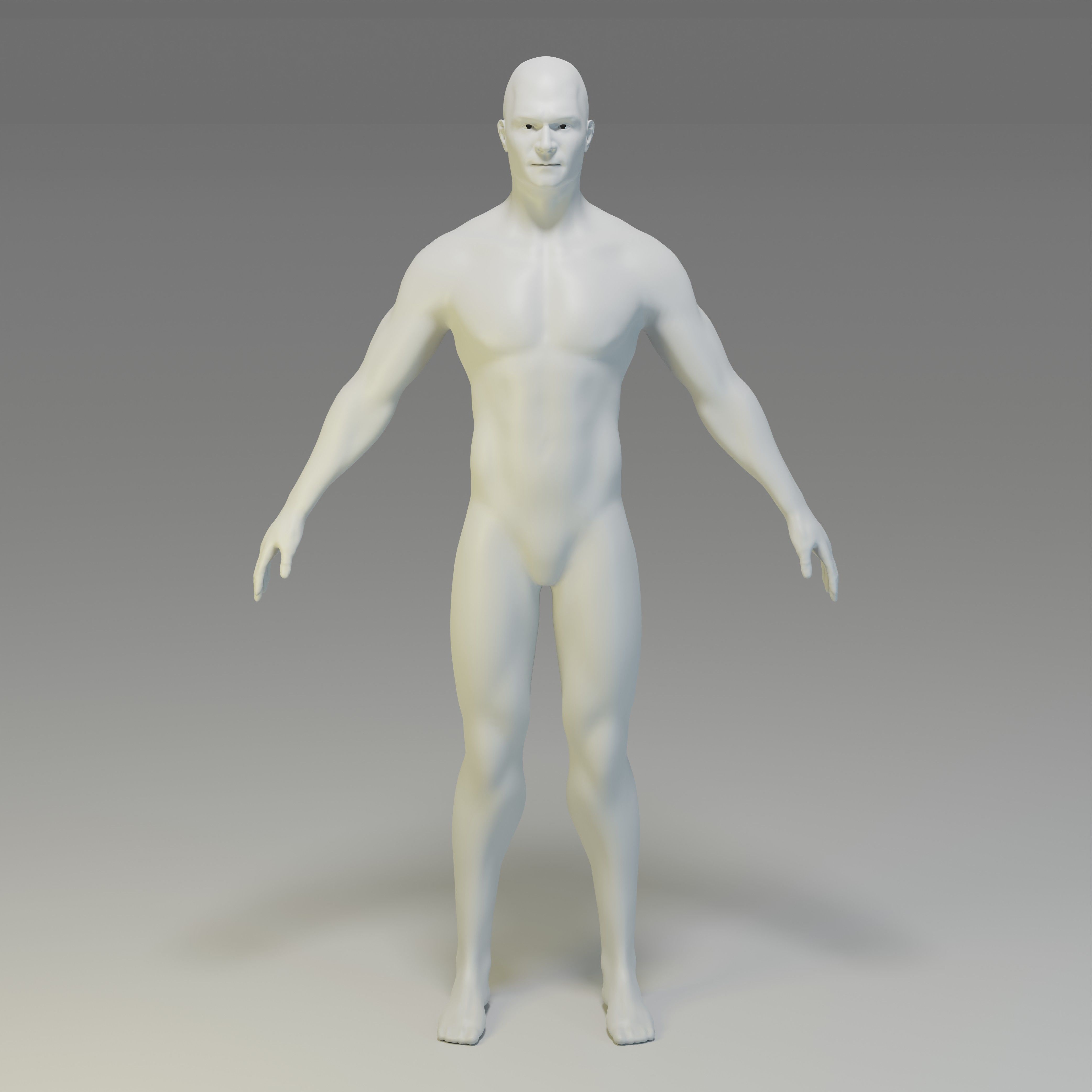 Male Character Base Mesh Collection Low-poly 3D model_19