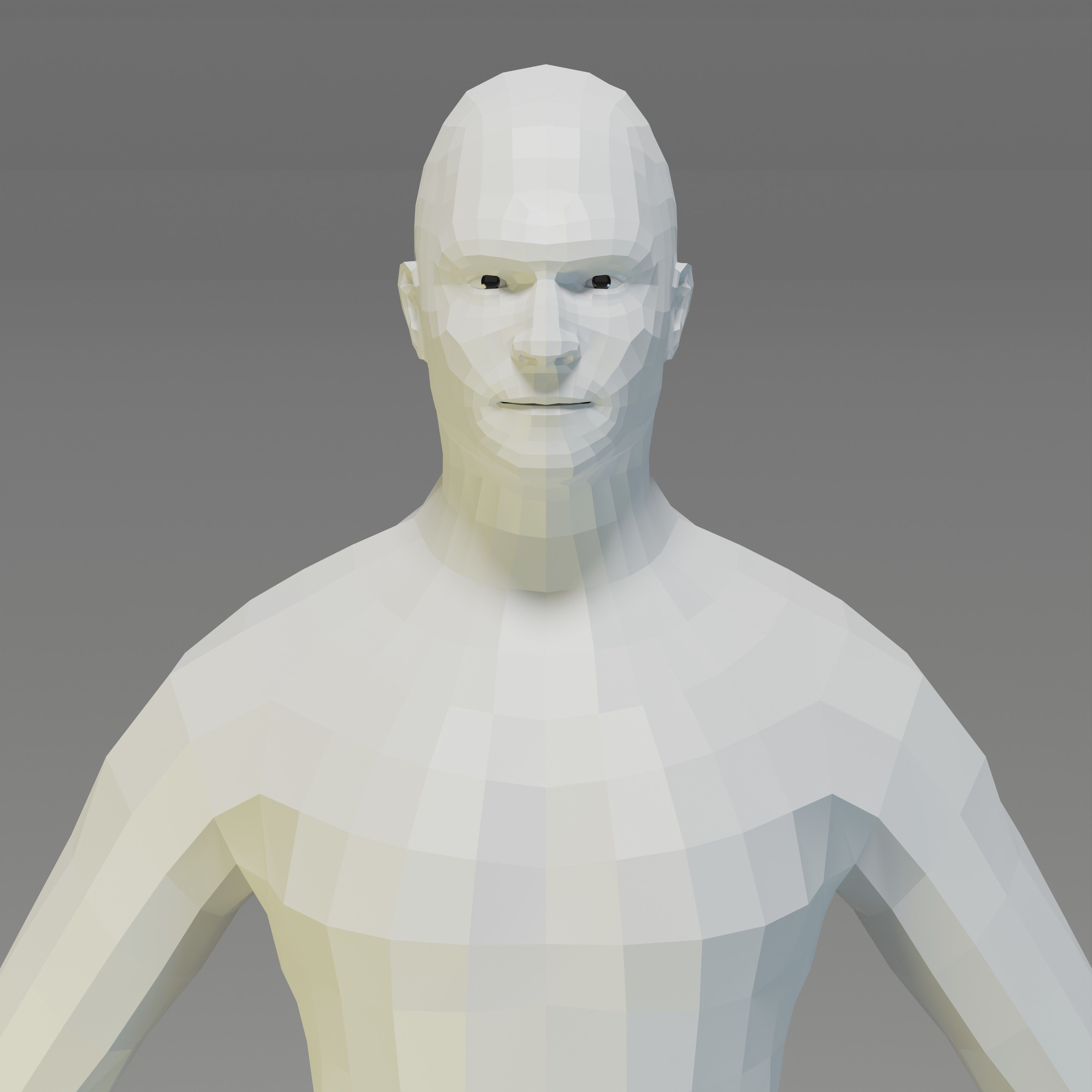 Male Character Base Mesh Collection Low-poly 3D model_14