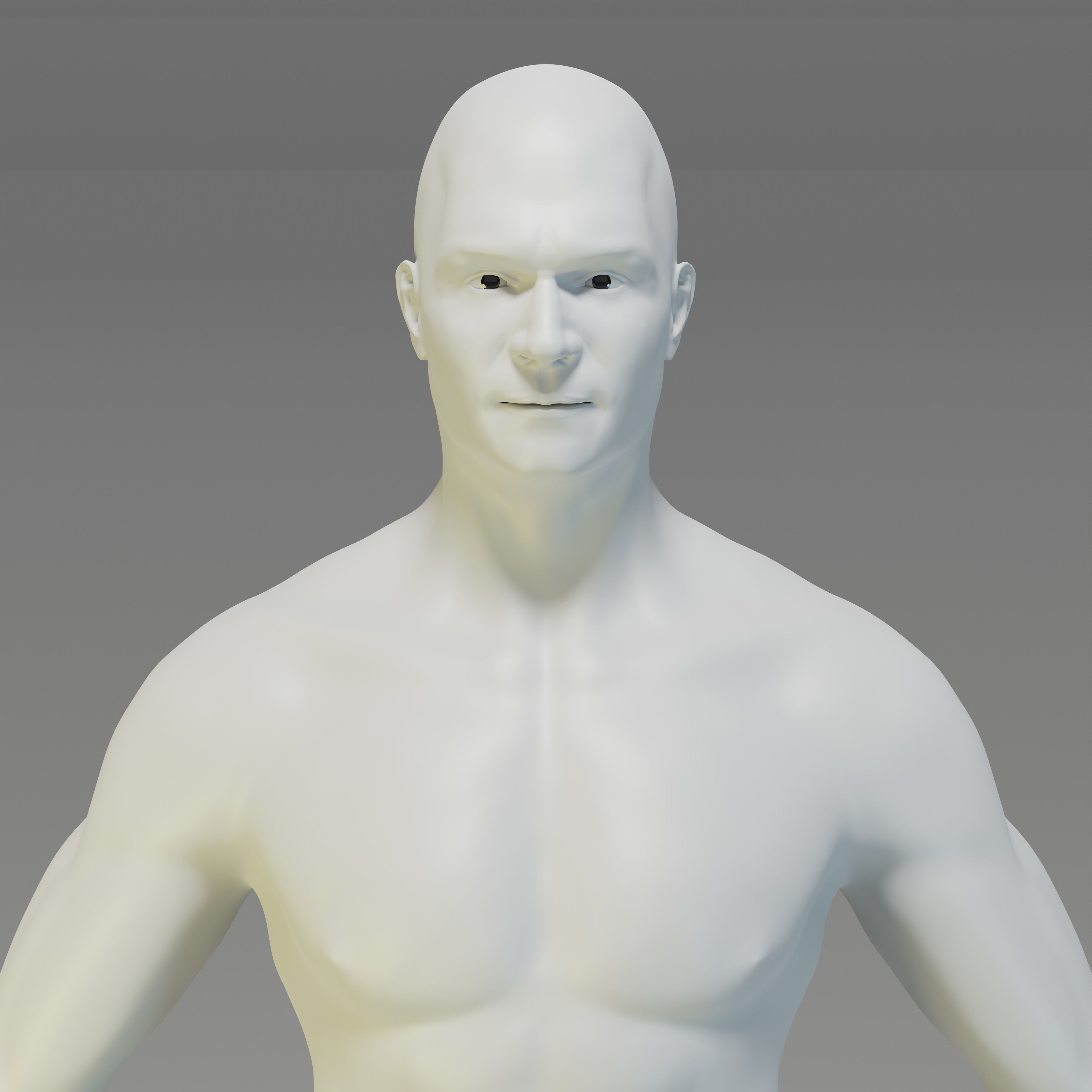Male Character Base Mesh Collection Low-poly 3D model_7