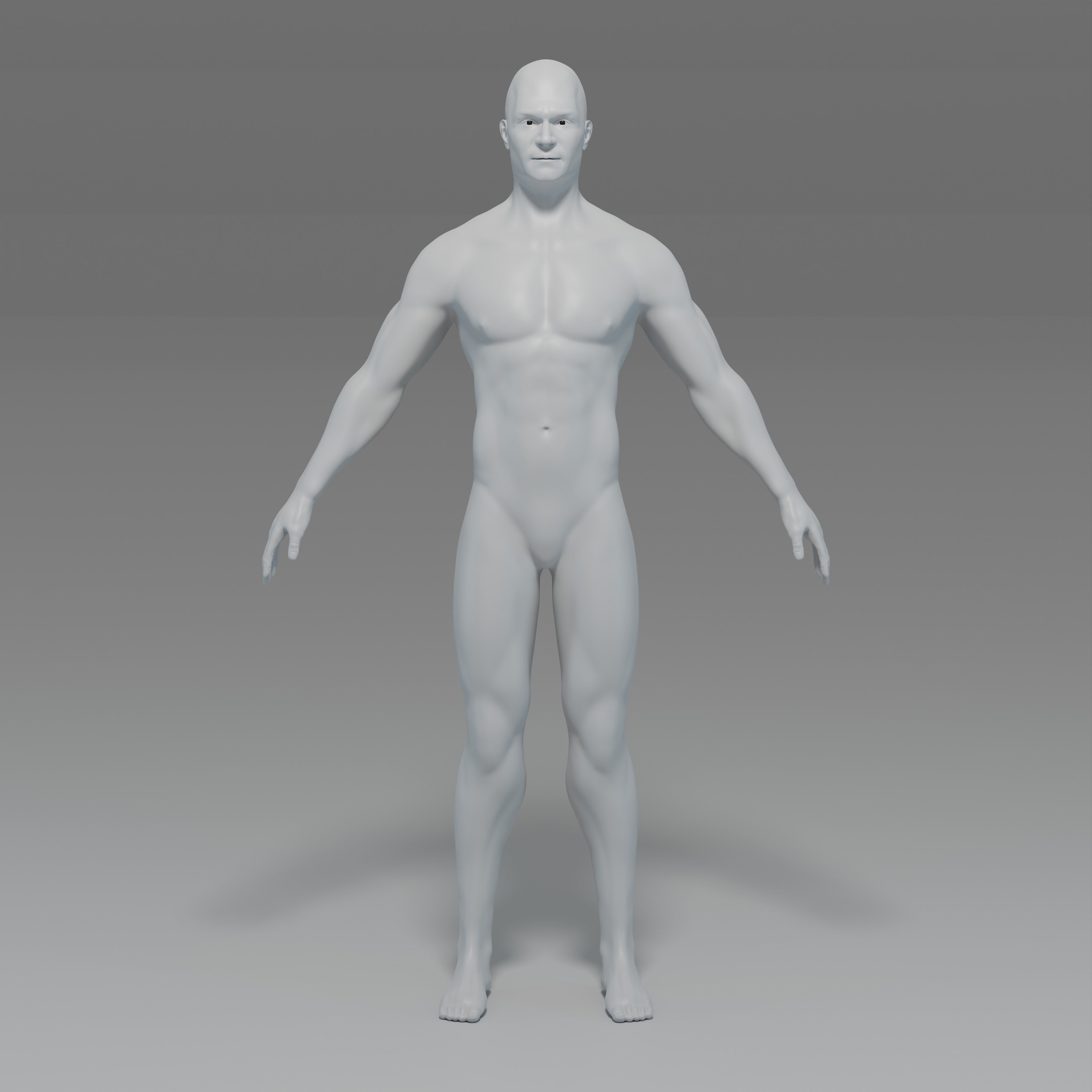Male Character Base Mesh Collection Low-poly 3D model_12