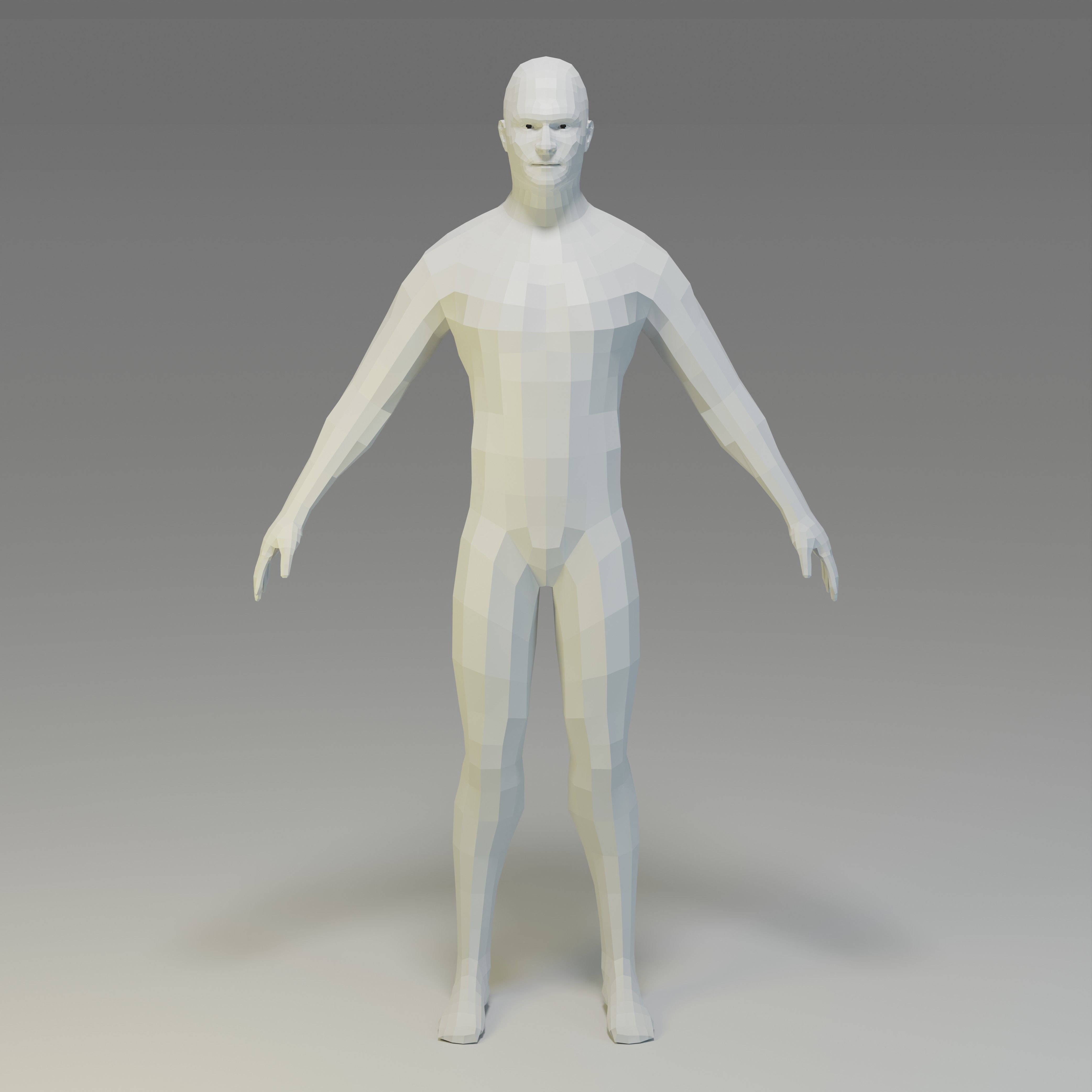 Male Character Base Mesh Collection Low-poly 3D model_13