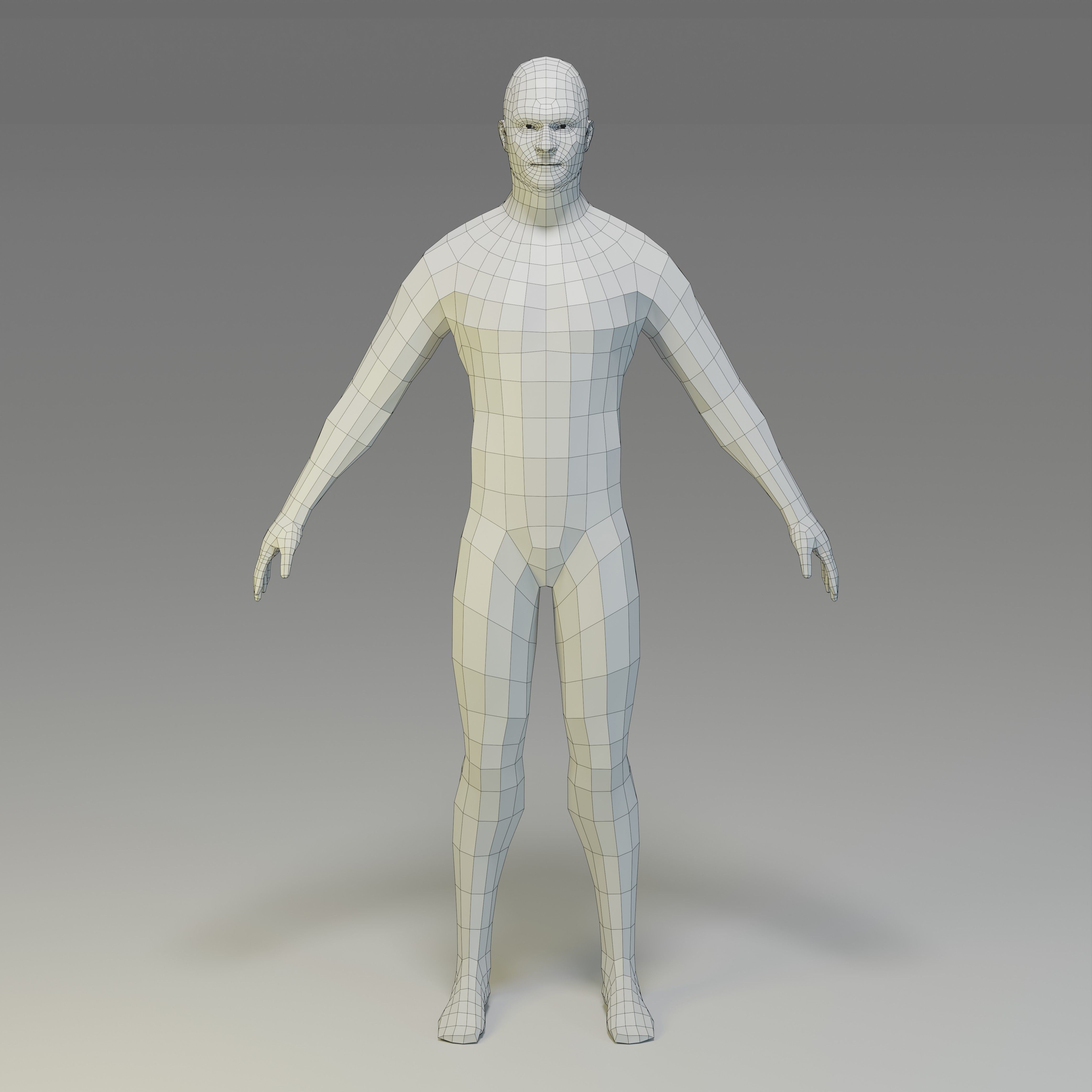 Male Character Base Mesh Collection Low-poly 3D model_15