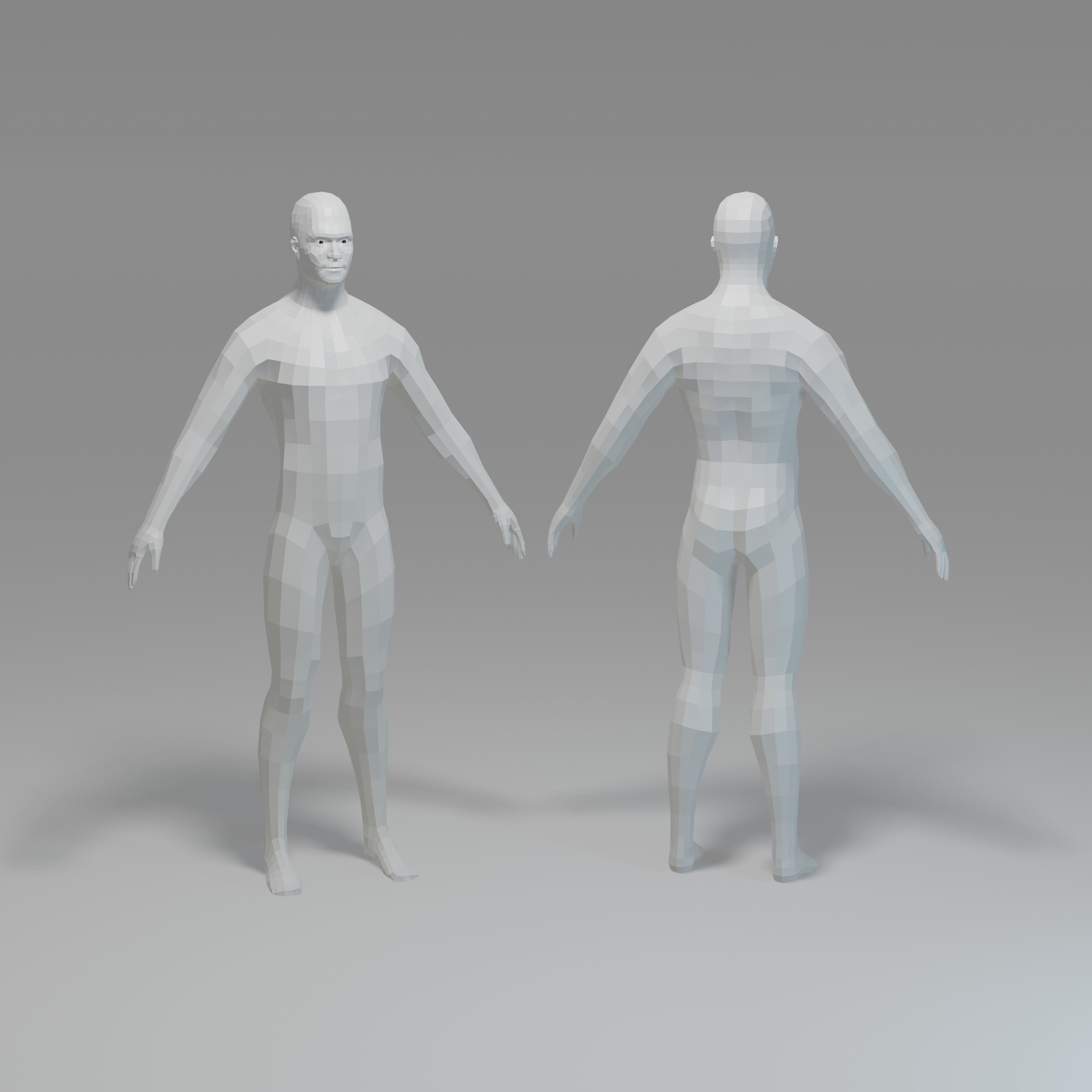 Male Character Base Mesh Collection Low-poly 3D model_17