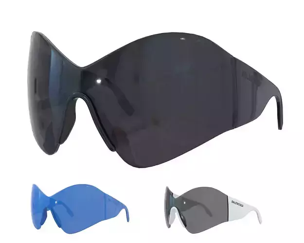 Balenciaga Mask Butterfly Sunglasses Low-poly 3D model