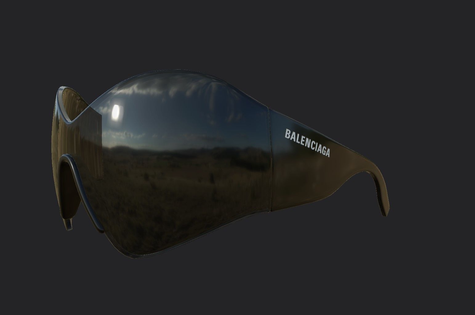 Balenciaga Mask Butterfly Sunglasses Low-poly 3D model_2