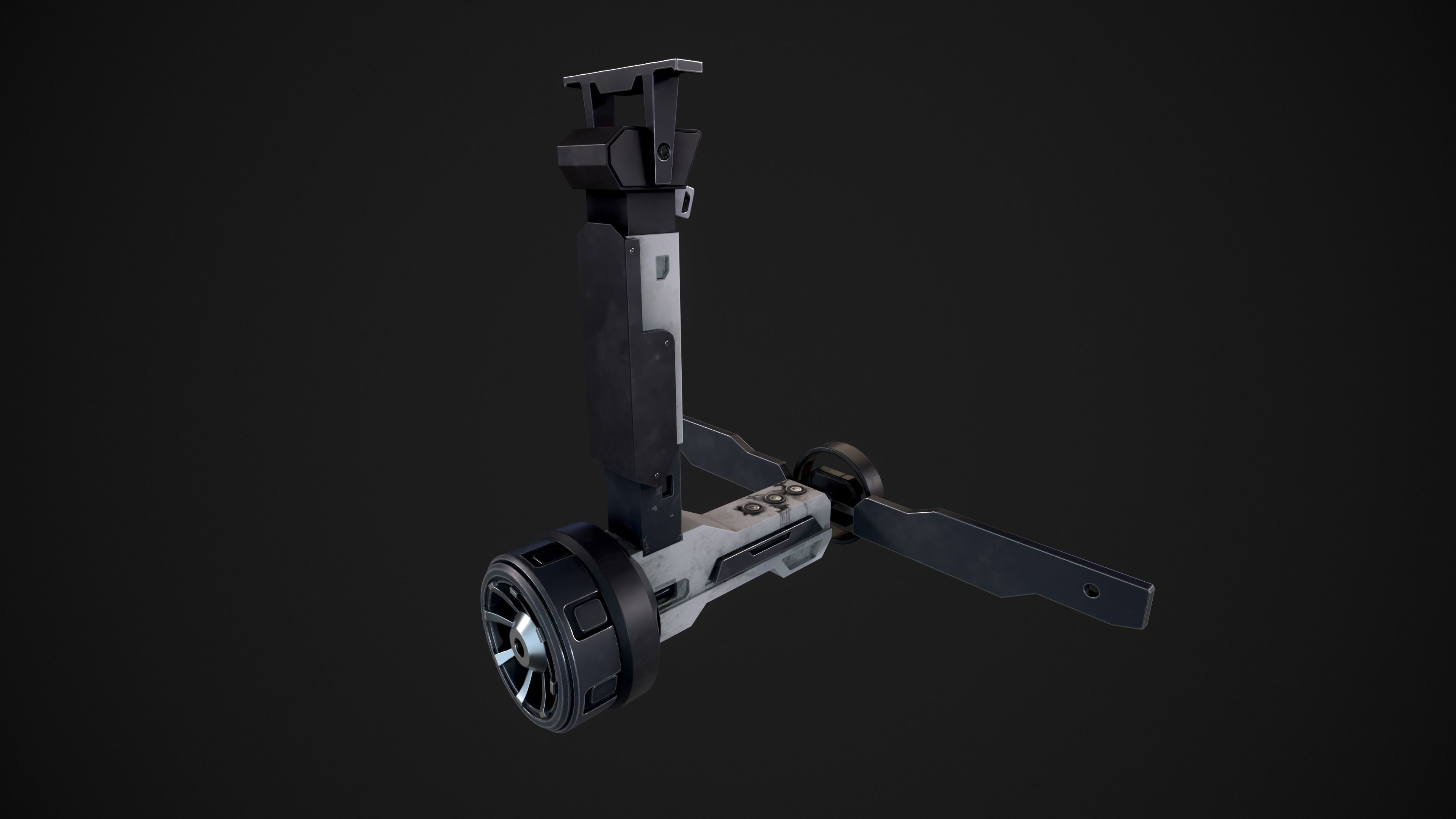 Sci-fi Ventilation Fan Machine Low-poly 3D model_3