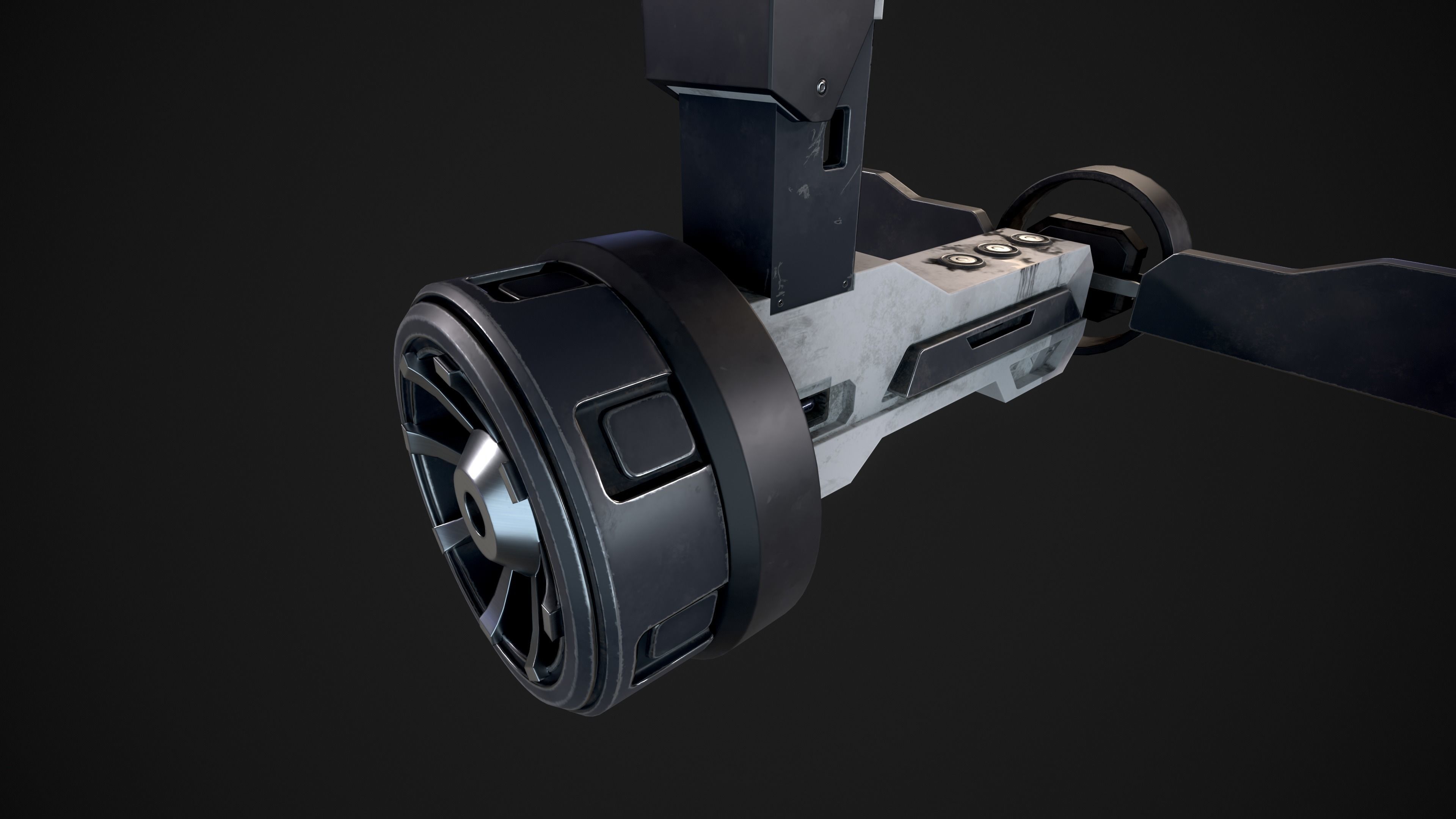 Sci-fi Ventilation Fan Machine Low-poly 3D model_1